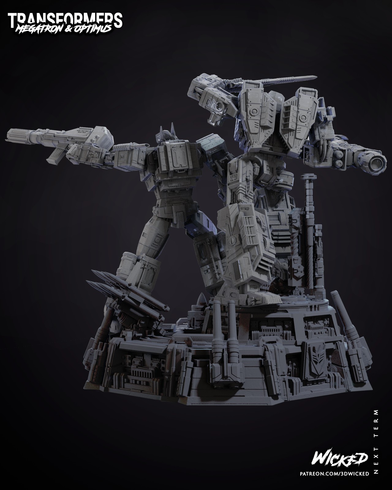 Transformers Diorama Base + Optimus Sculpture + Megatron Sculpture - Image 3