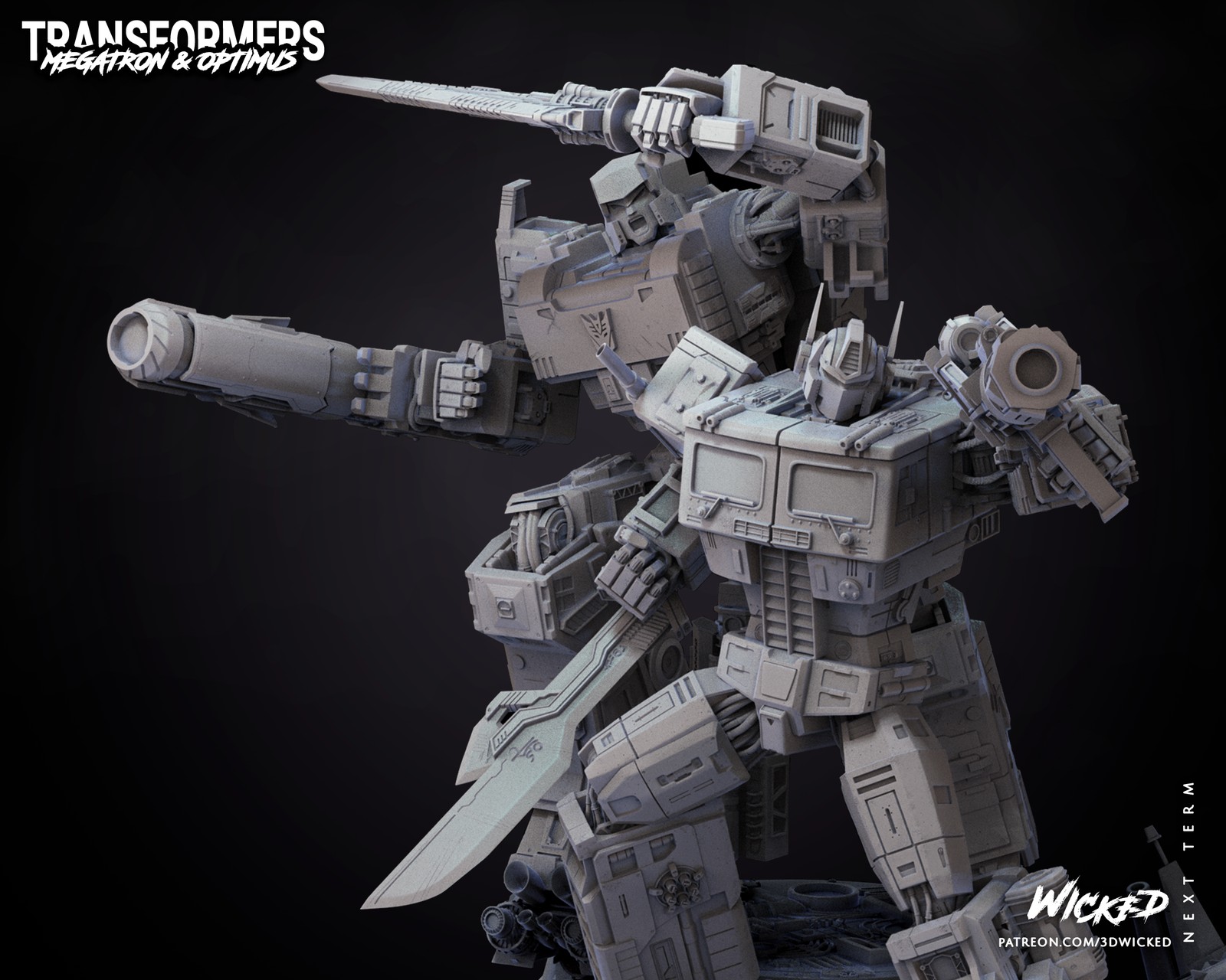 Transformers Diorama Base + Optimus Sculpture + Megatron Sculpture - Image 4