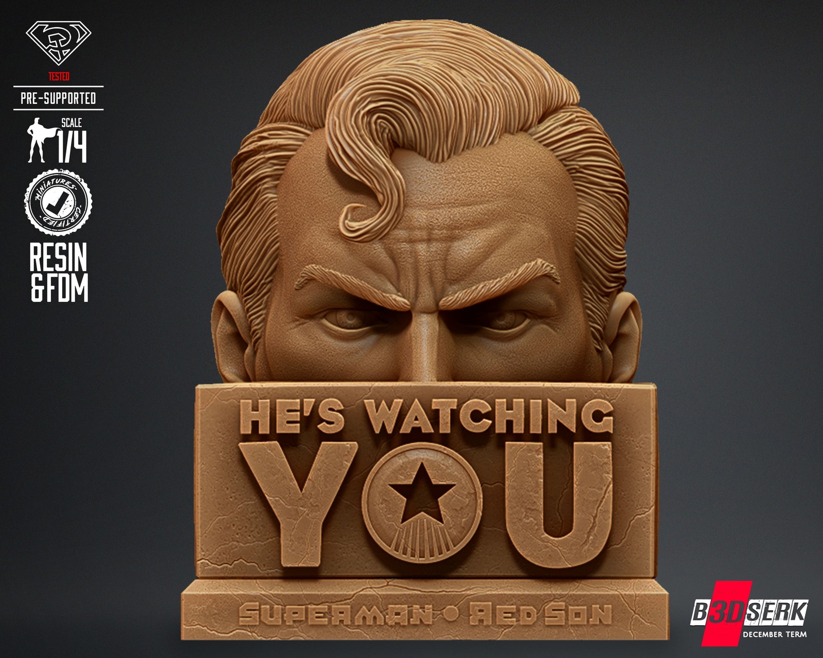 Red Son Superman Bust (Pen Holder) - Image 2