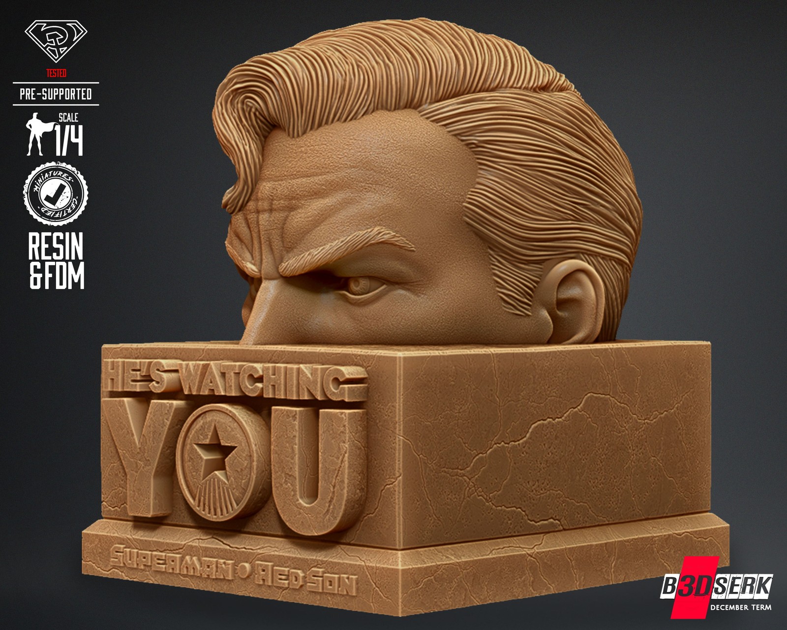Red Son Superman Bust (Pen Holder) - Image 3