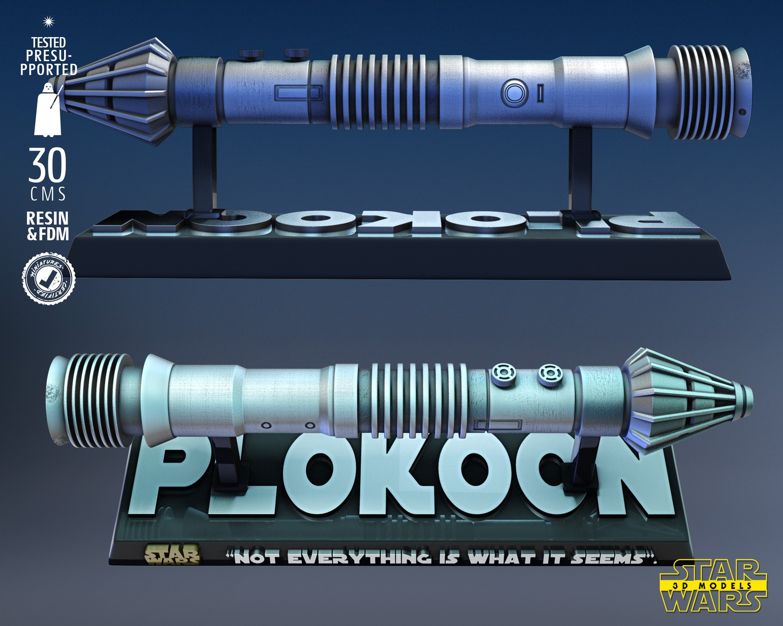 Plo Koon Lightsaber Sculpture - Image 2