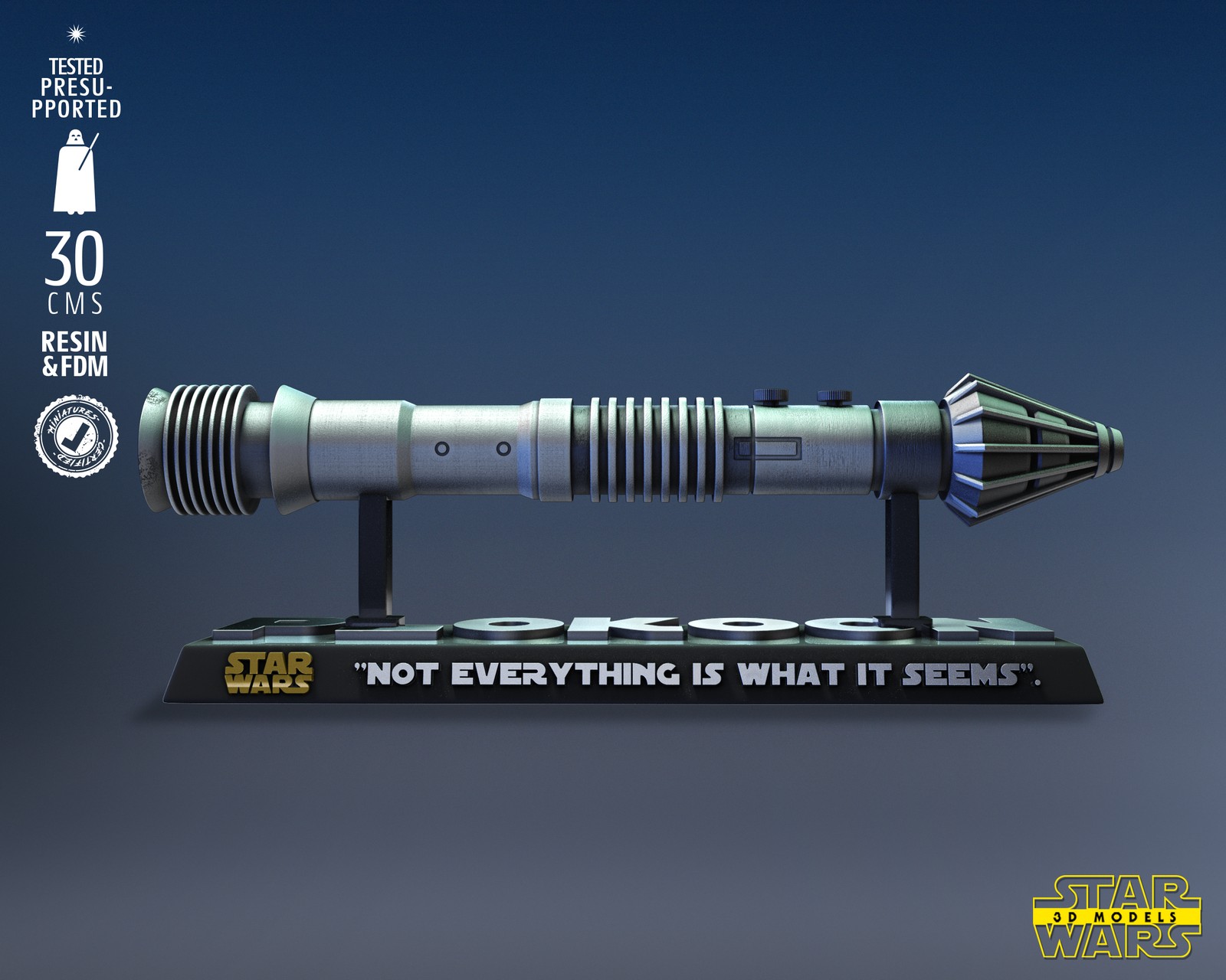 Plo Koon Lightsaber Sculpture - Image 3