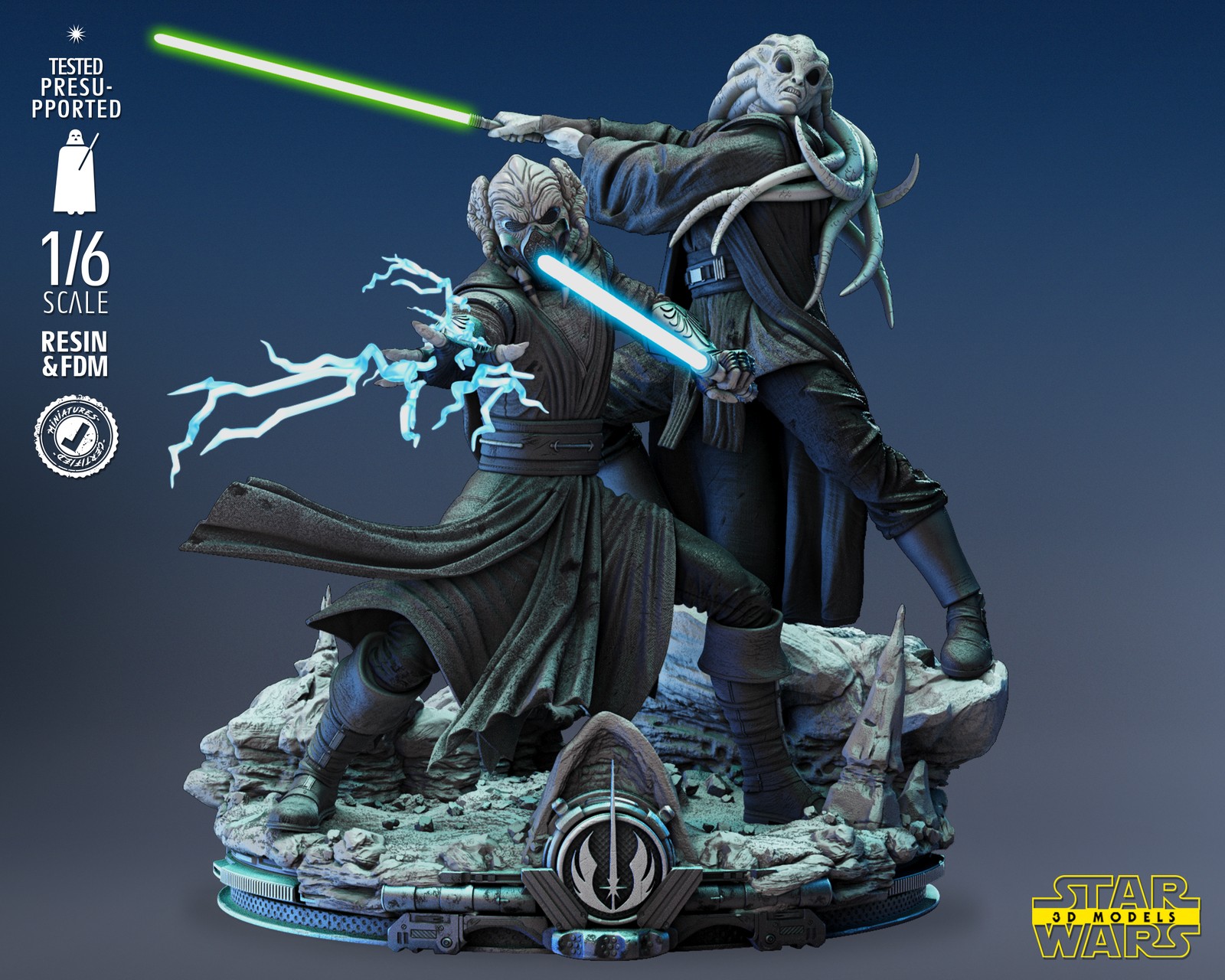Plo Koon and Kit Fisto Diorama Base - Image 2