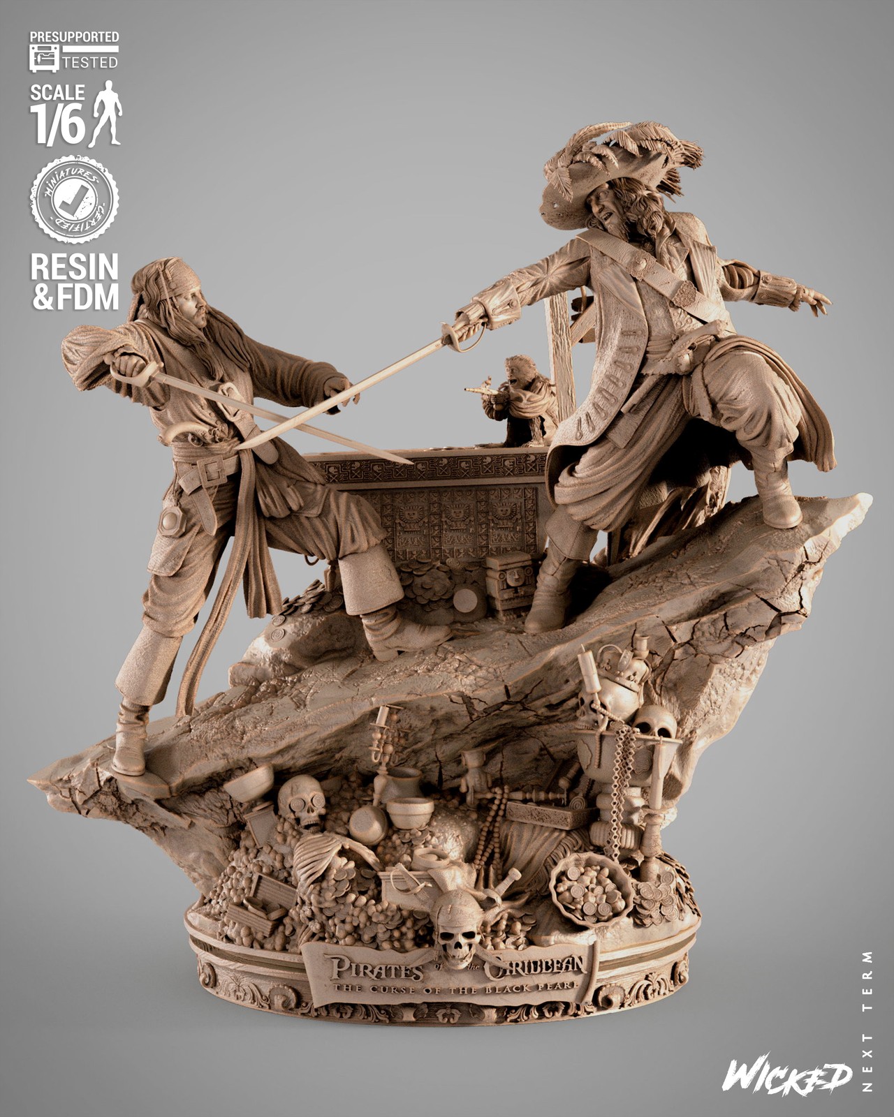 Jack Sparrow & Barbossa The Curse of the Black Pearl - Diorama (Pirates of the Caribbean)