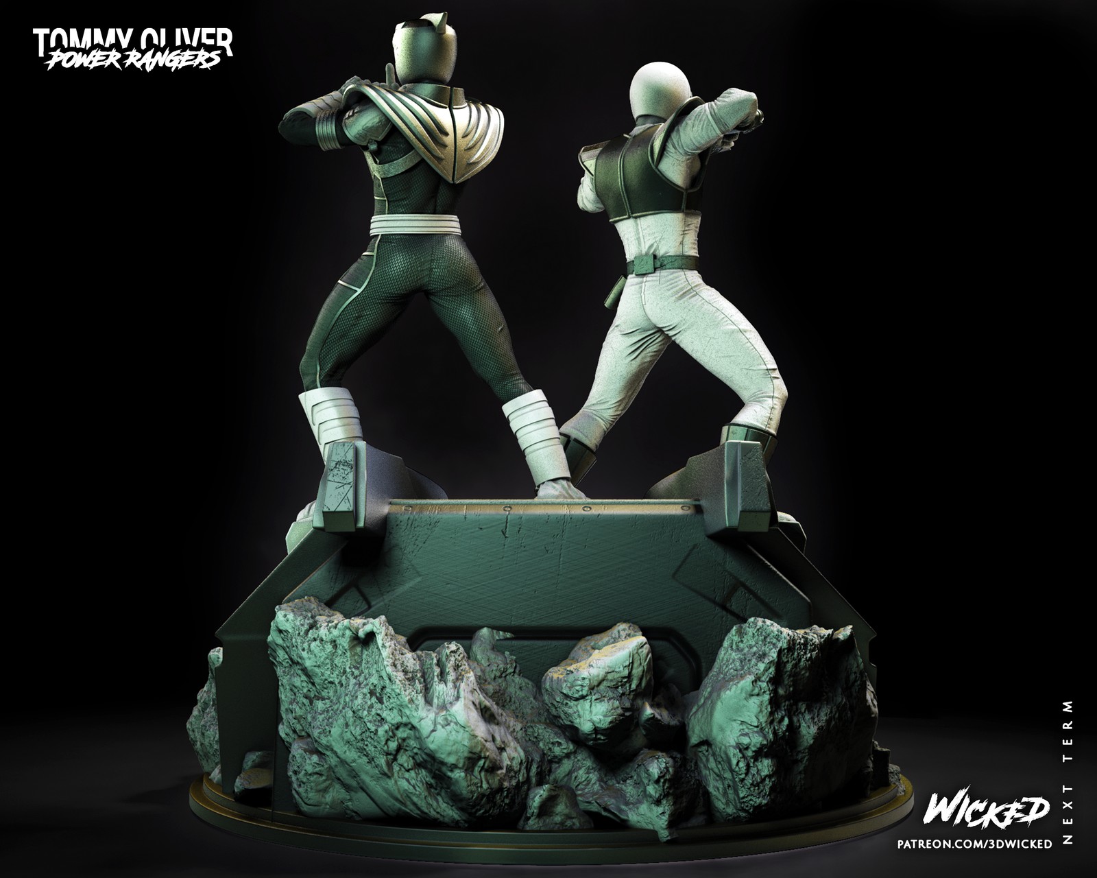 Power Ranger Green and Power Ranger White Diorama - Image 5