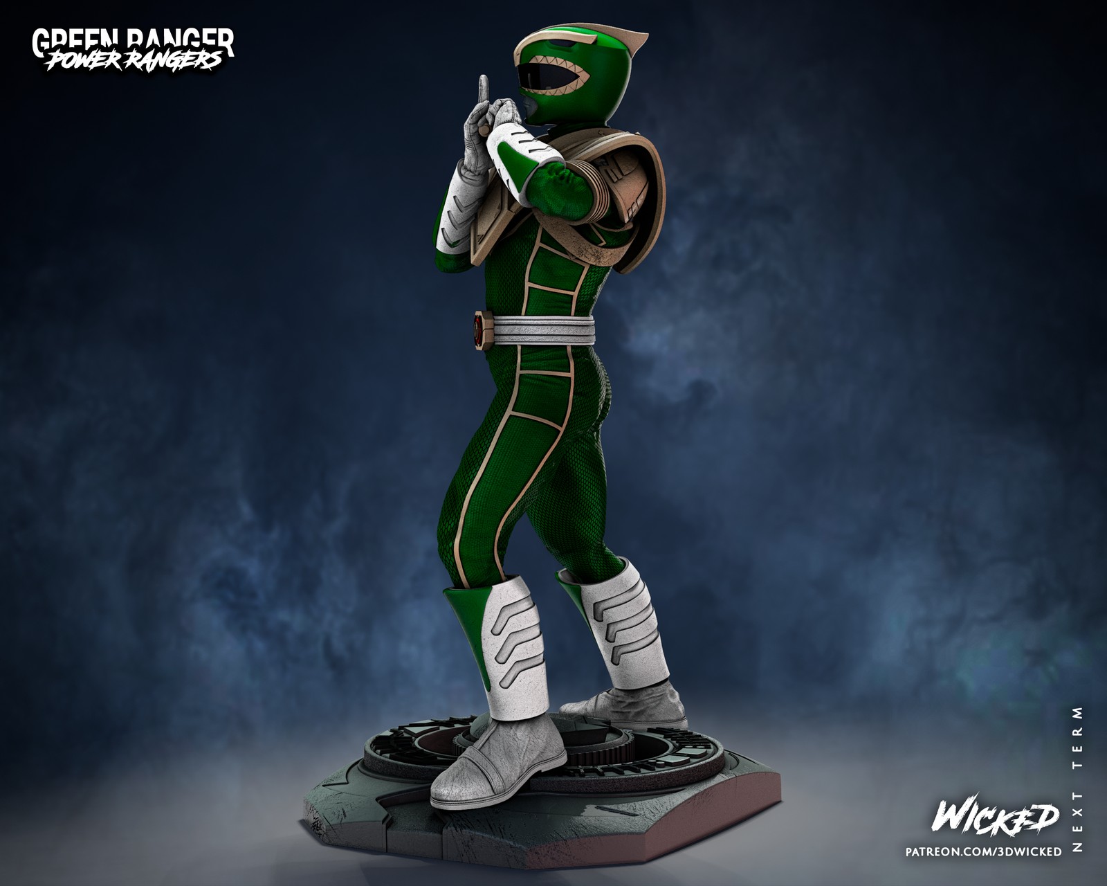 Power Ranger Green Sculpture - Image 3