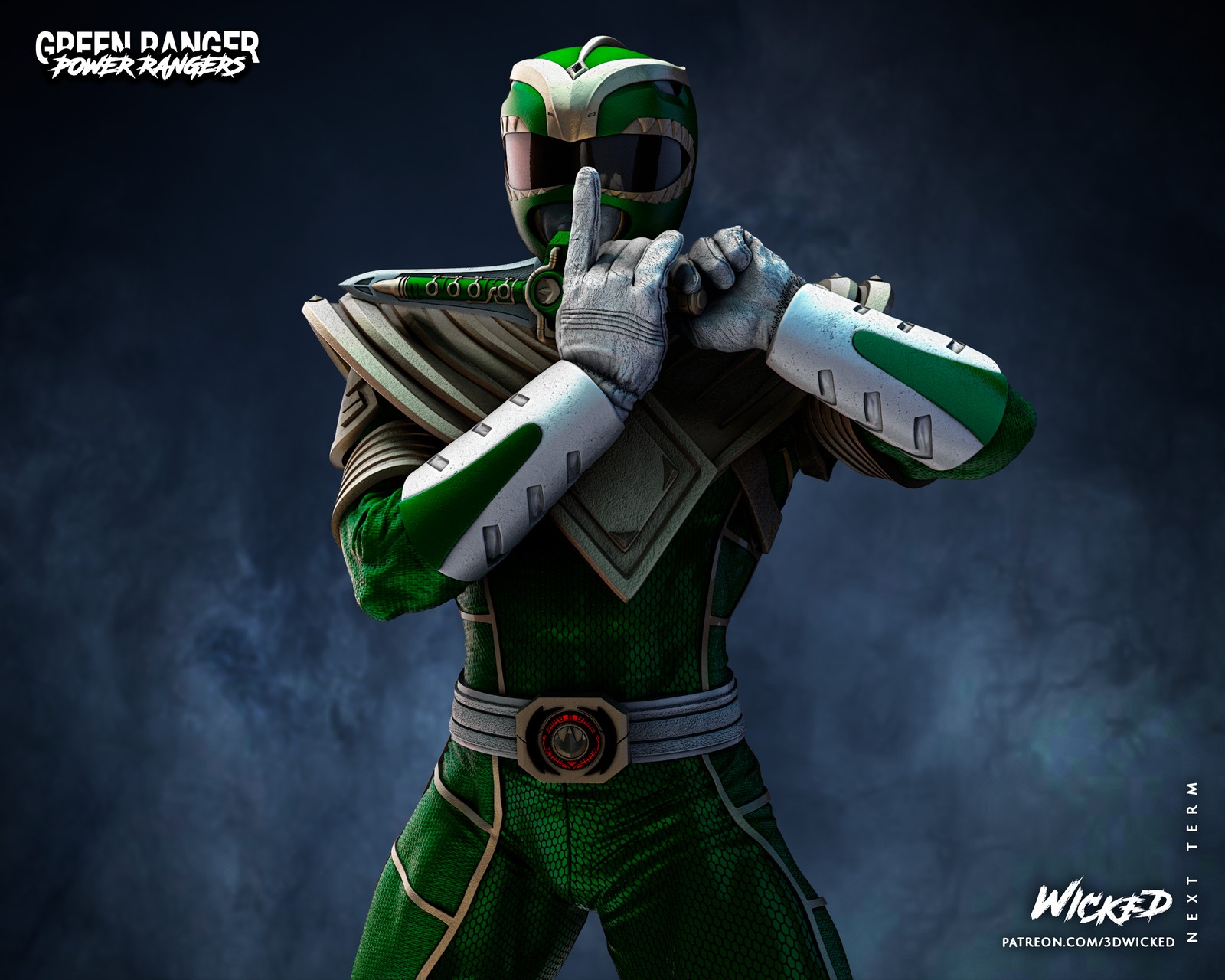 Power Ranger Green Sculpture - Image 5