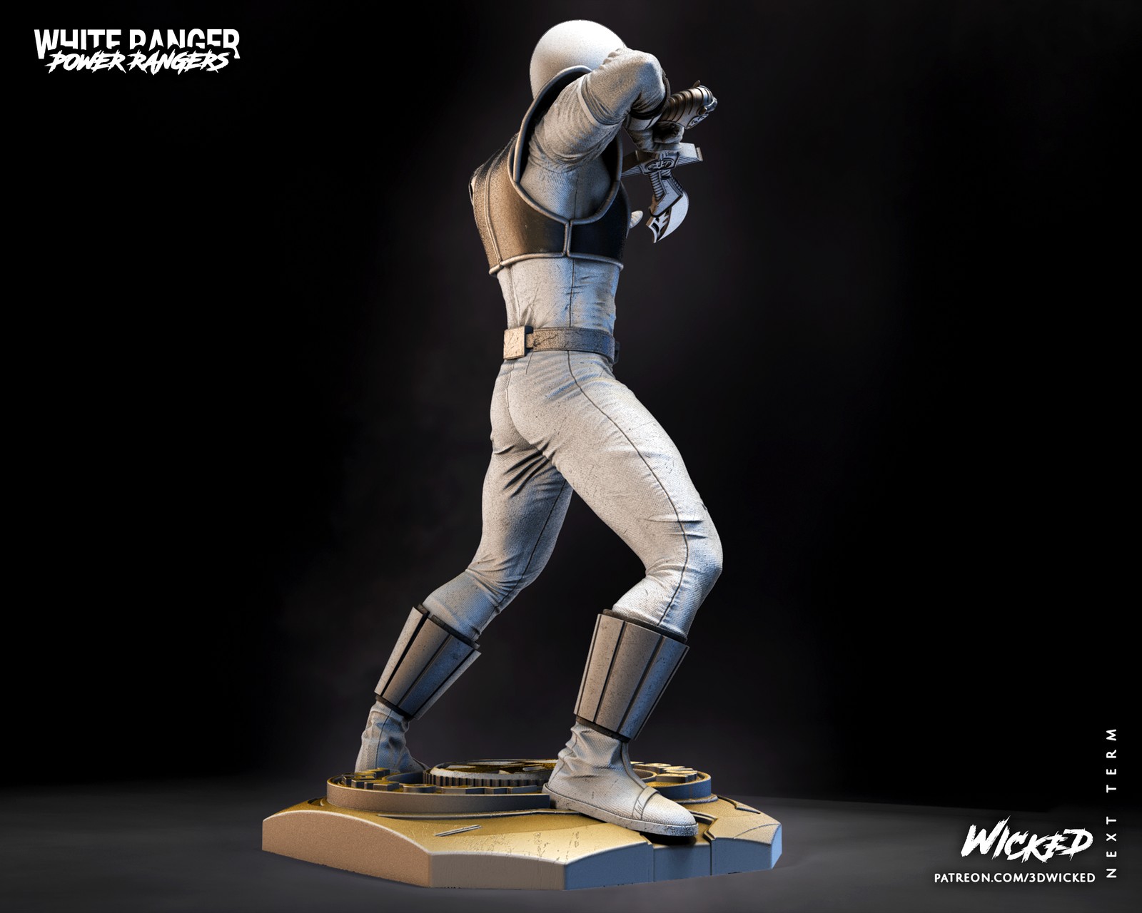 Power Ranger White Sculpture - Image 4
