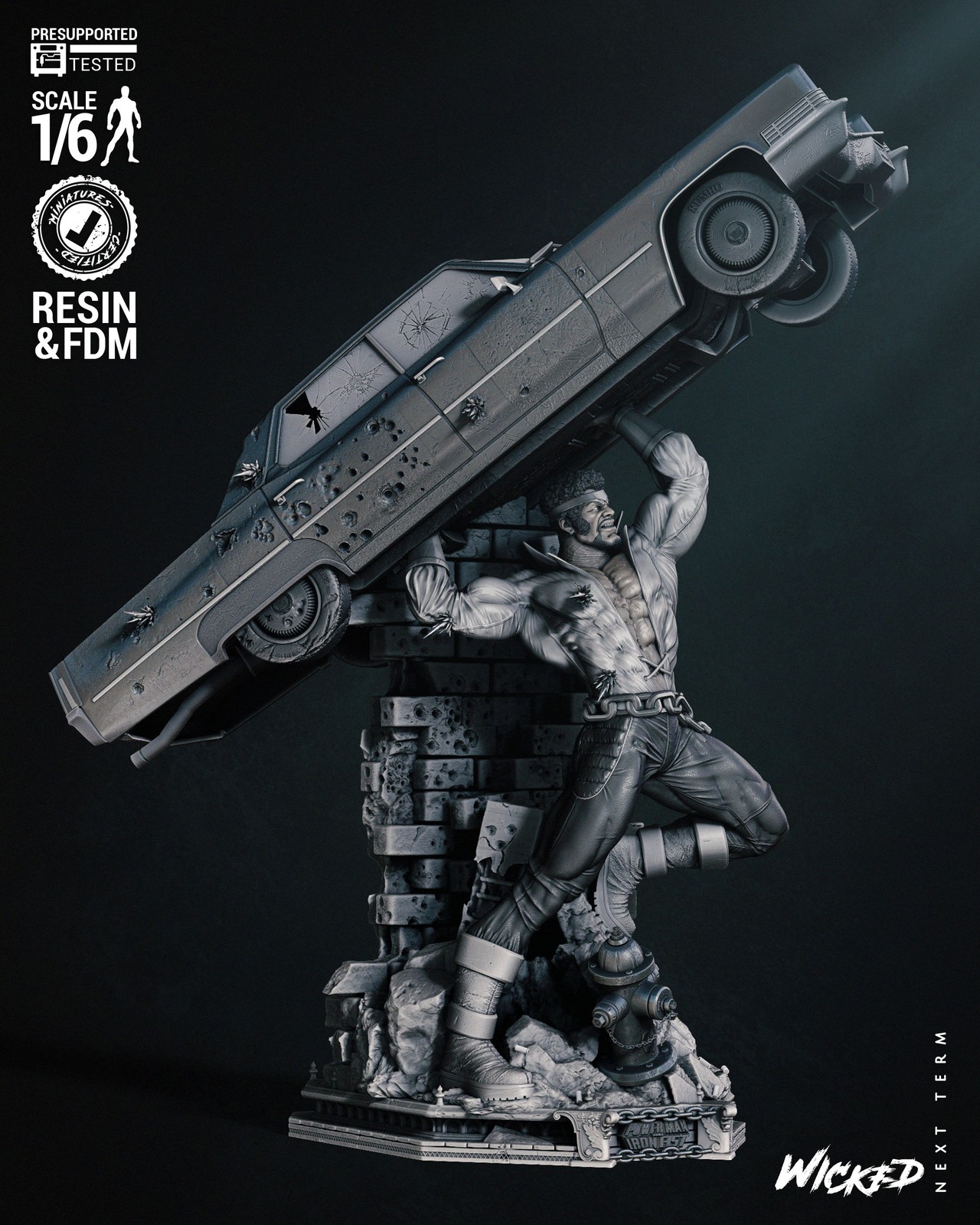 Marvel Power Man Luke Cage Sculpture - Image 4