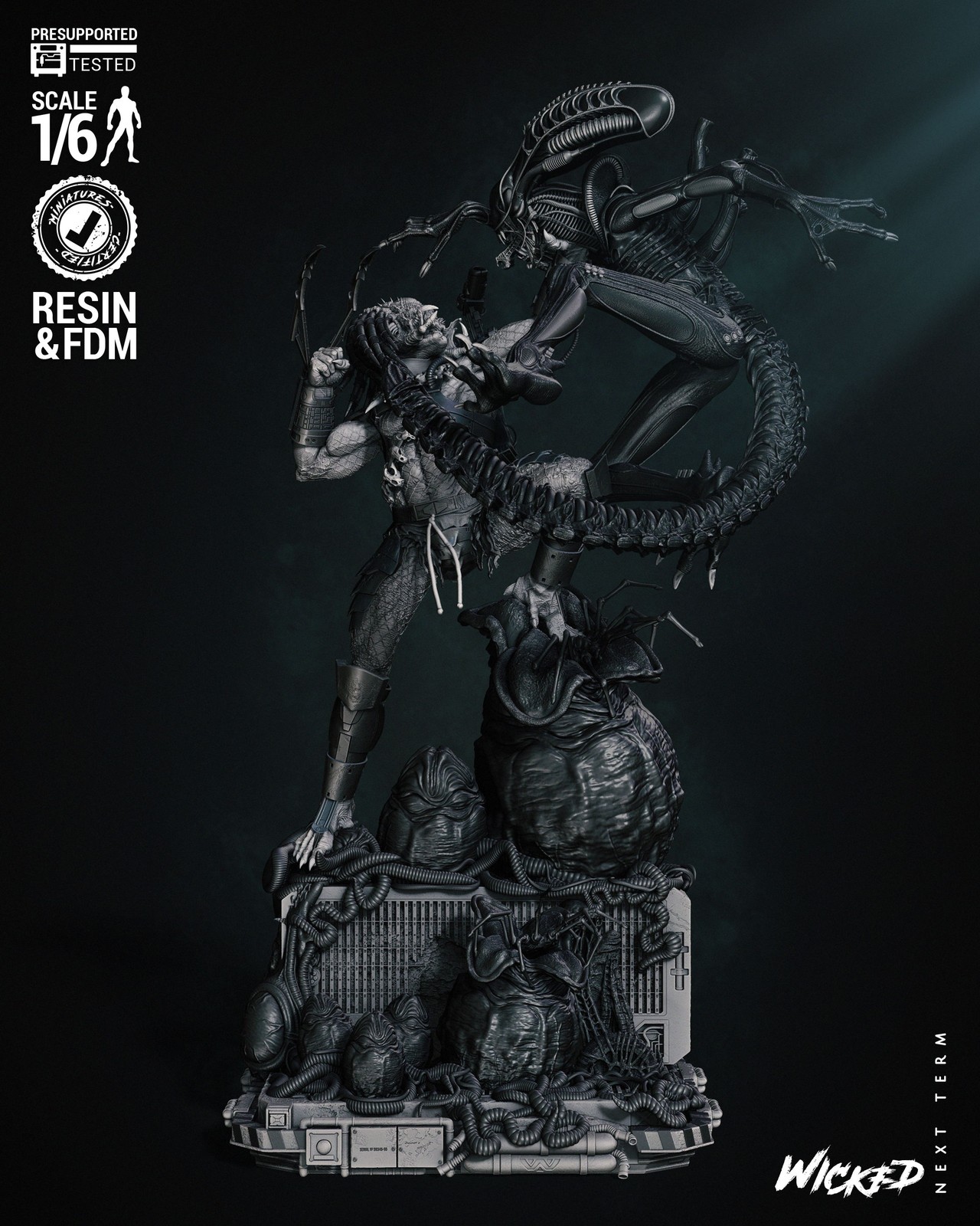 Predator VS Alien Diorama Sculpture