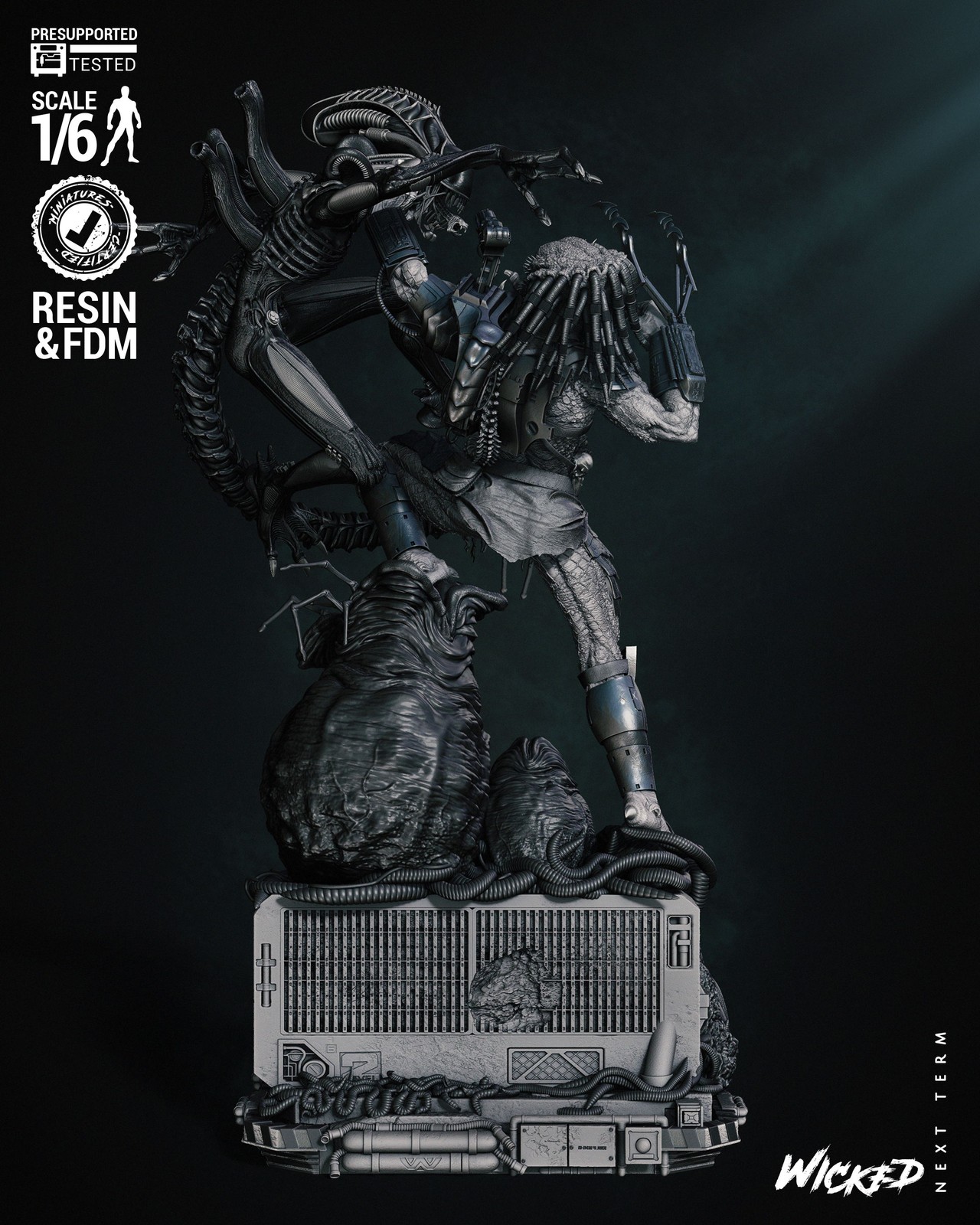 Predator VS Alien Diorama Sculpture - Image 3