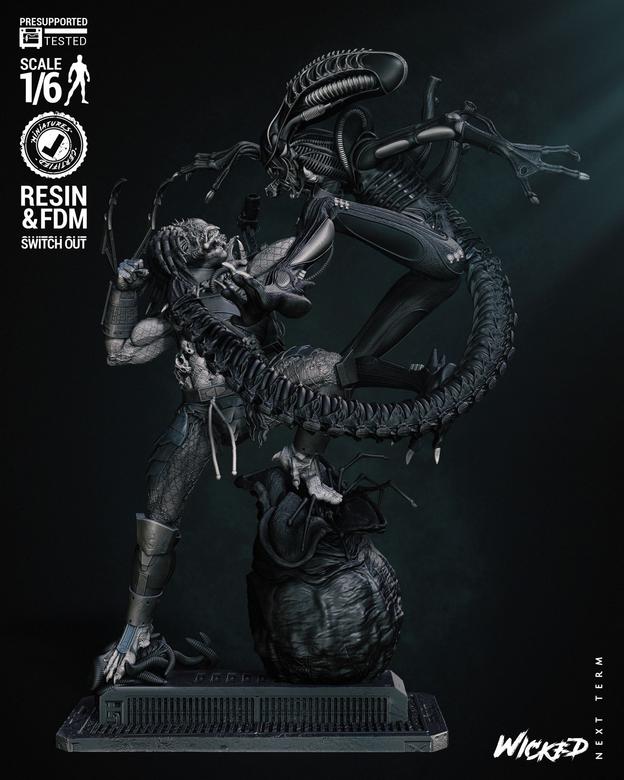 Predator VS Alien Diorama Sculpture - Image 5