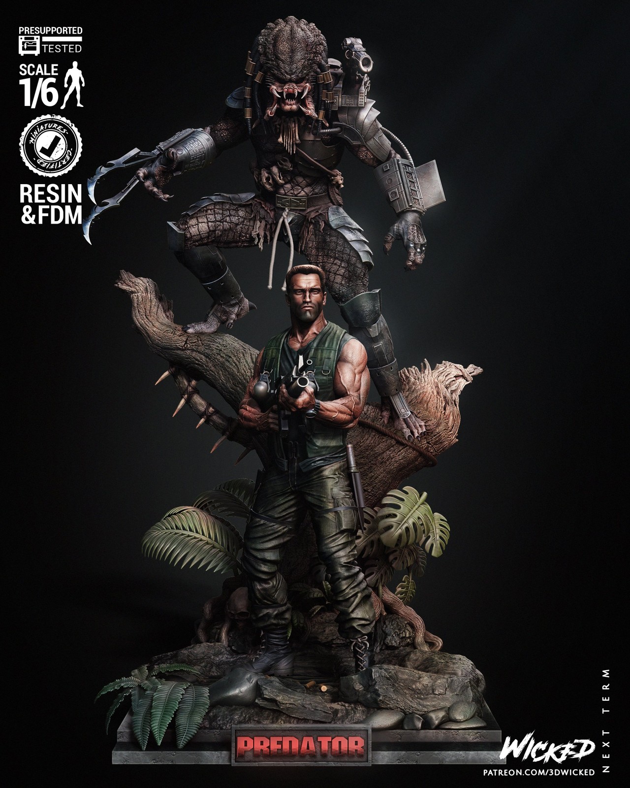 Predator and Dutch Diorama Sculpture