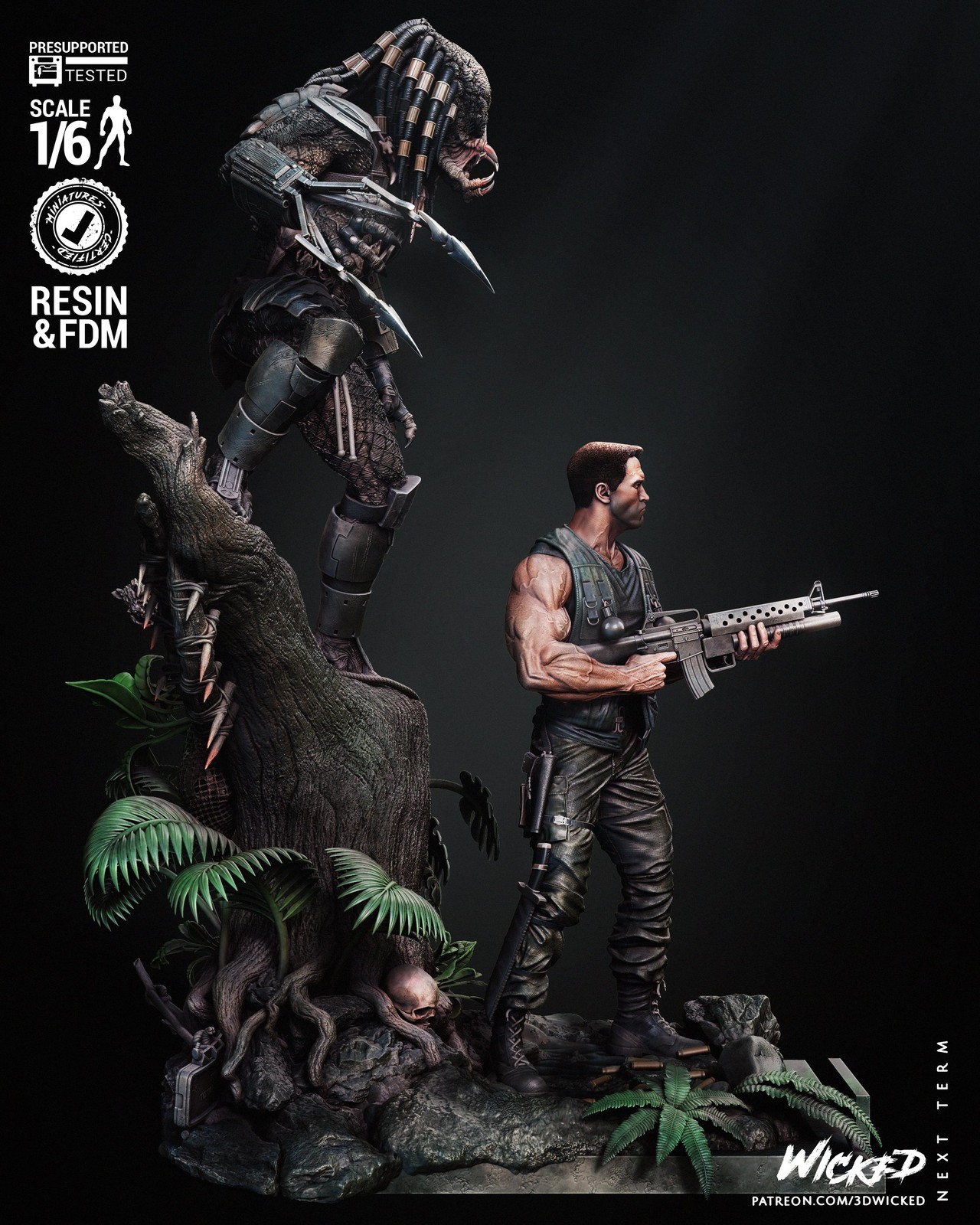 Predator and Dutch Diorama Sculpture - Image 2