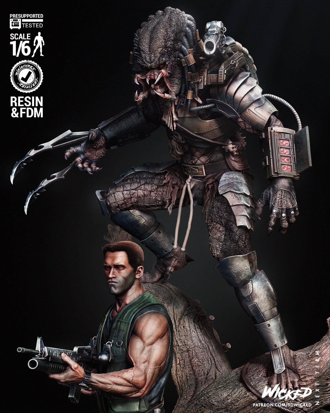 Predator and Dutch Diorama Sculpture - Image 4