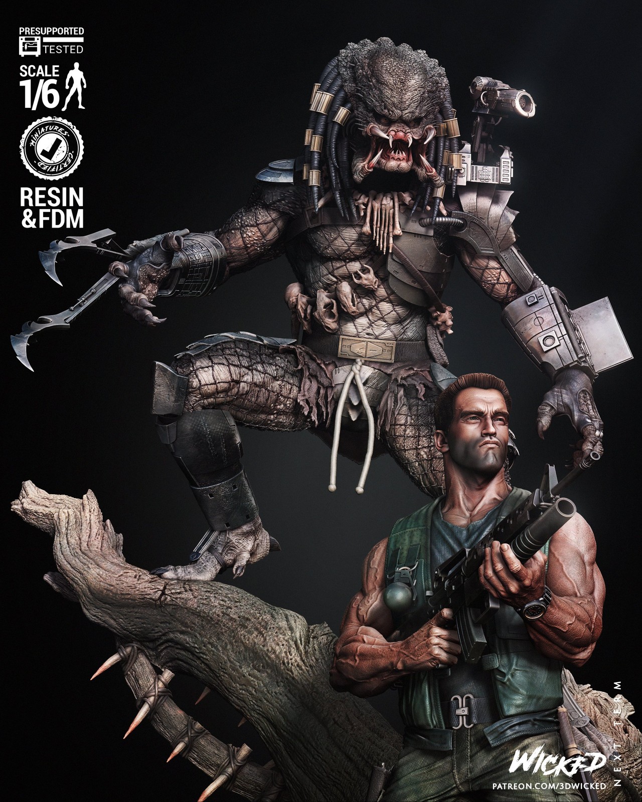 Predator and Dutch Diorama Sculpture - Image 5