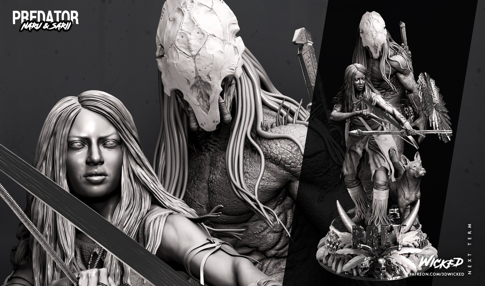 Predator & Naru Prey - Diorama