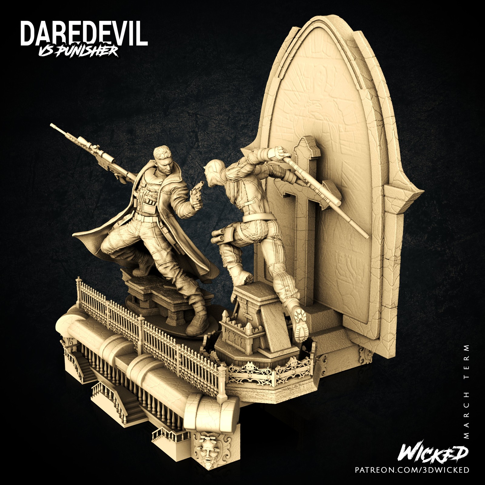 Marvel Punisher vs Daredevil Diorama - Image 3