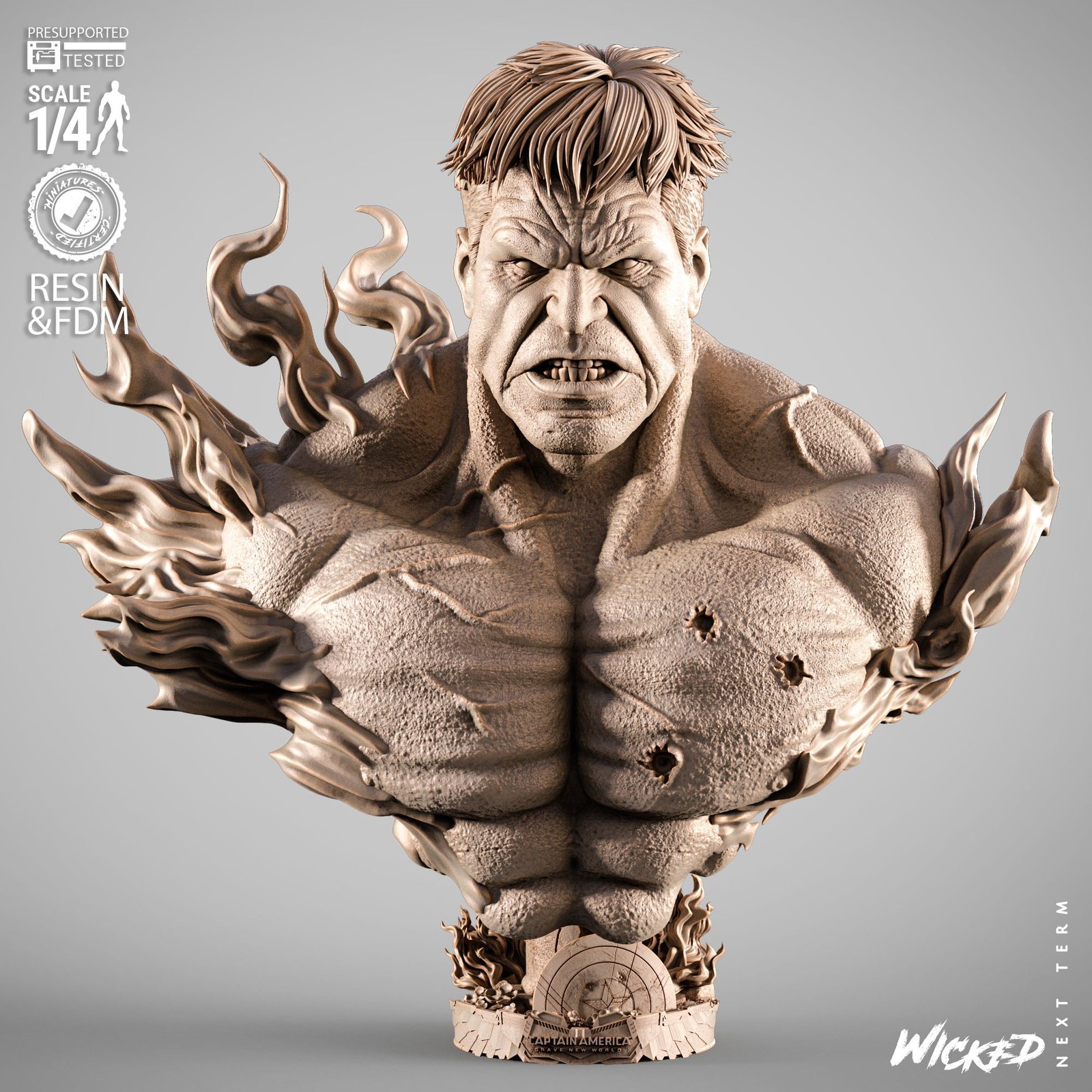 Marvel Red Hulk Portrait Bust