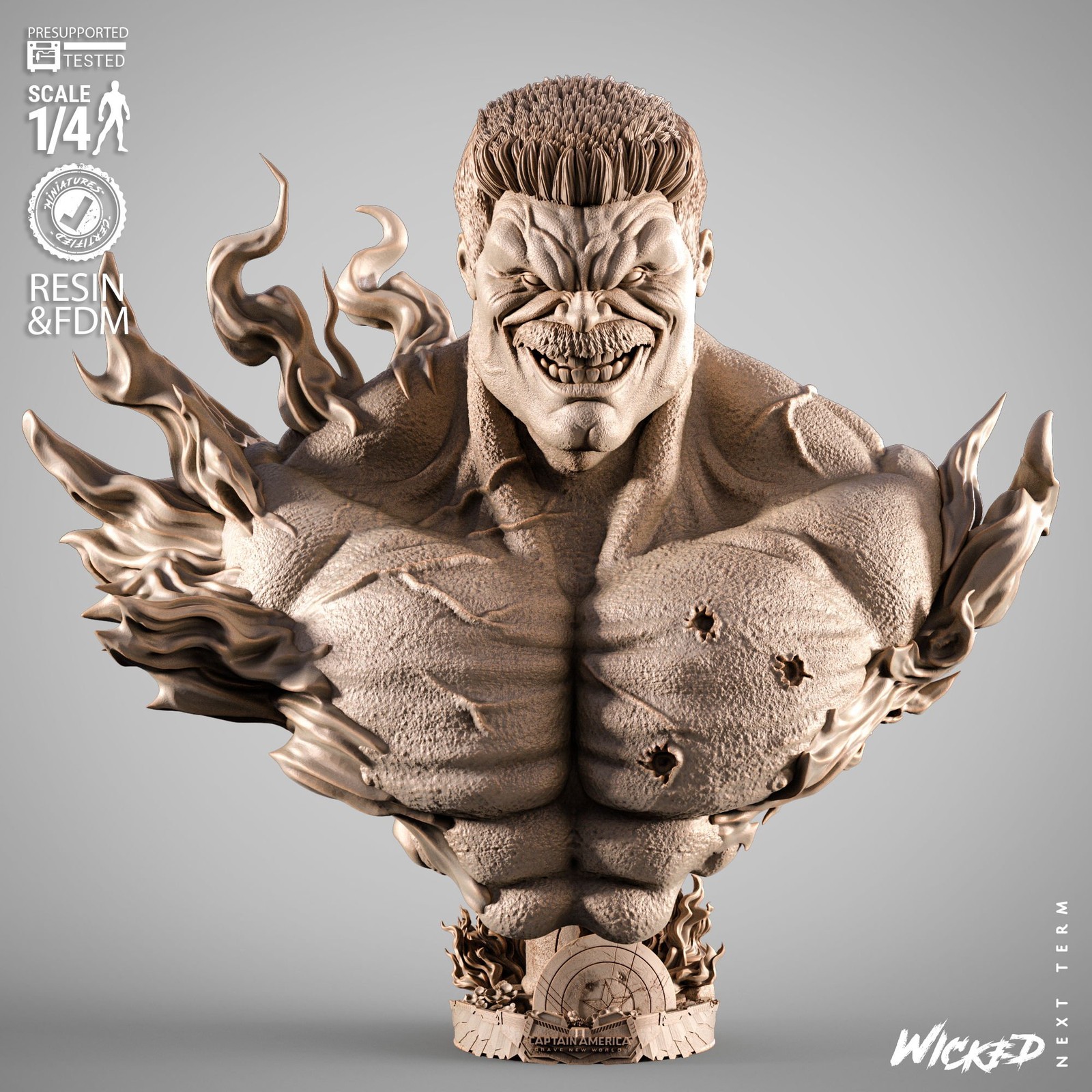 Marvel Red Hulk Portrait Bust - Image 2