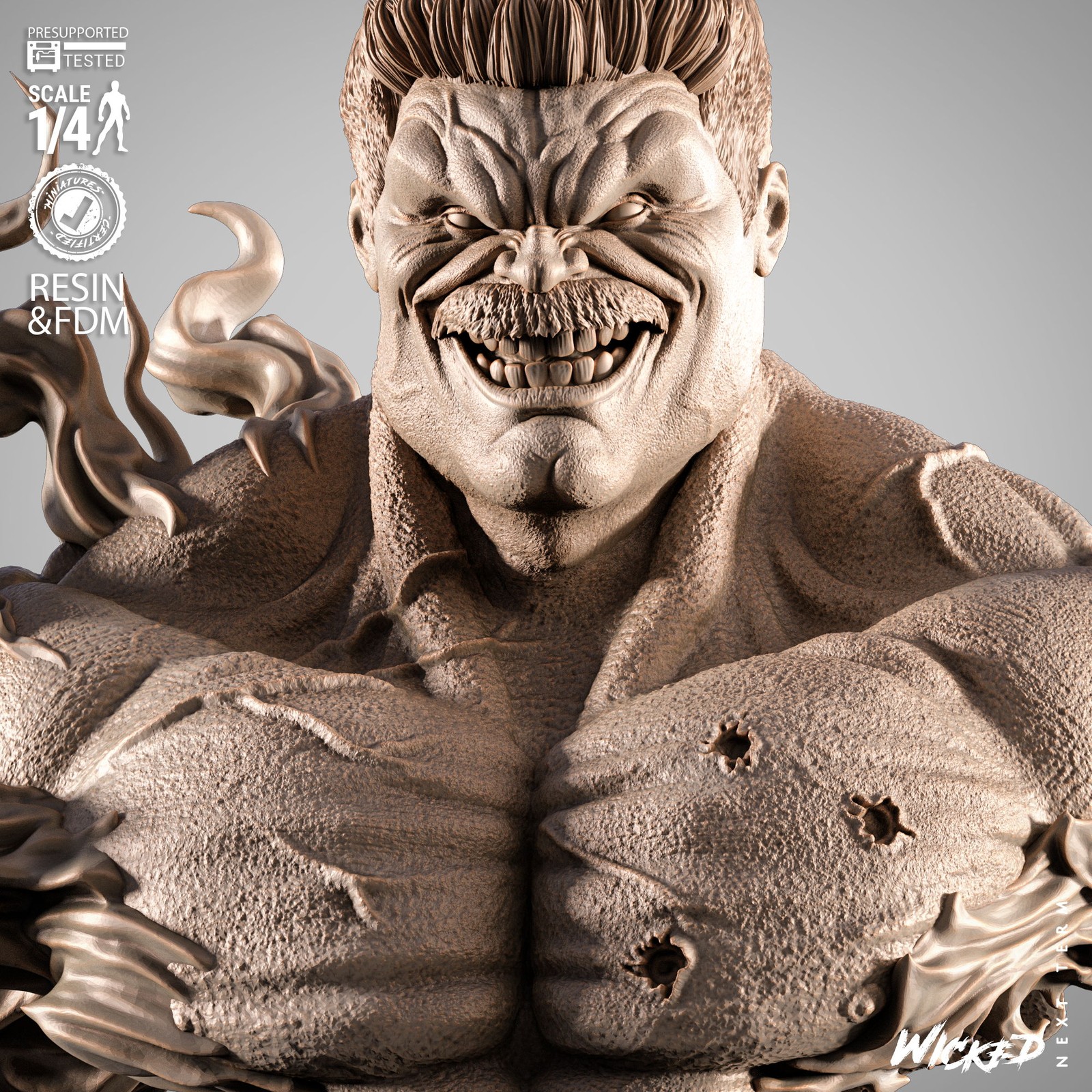 Marvel Red Hulk Portrait Bust - Image 3