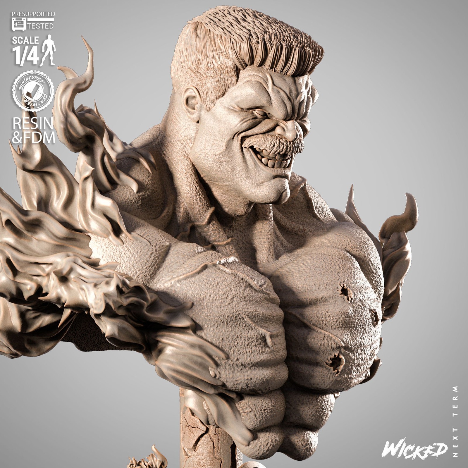 Marvel Red Hulk Portrait Bust - Image 4