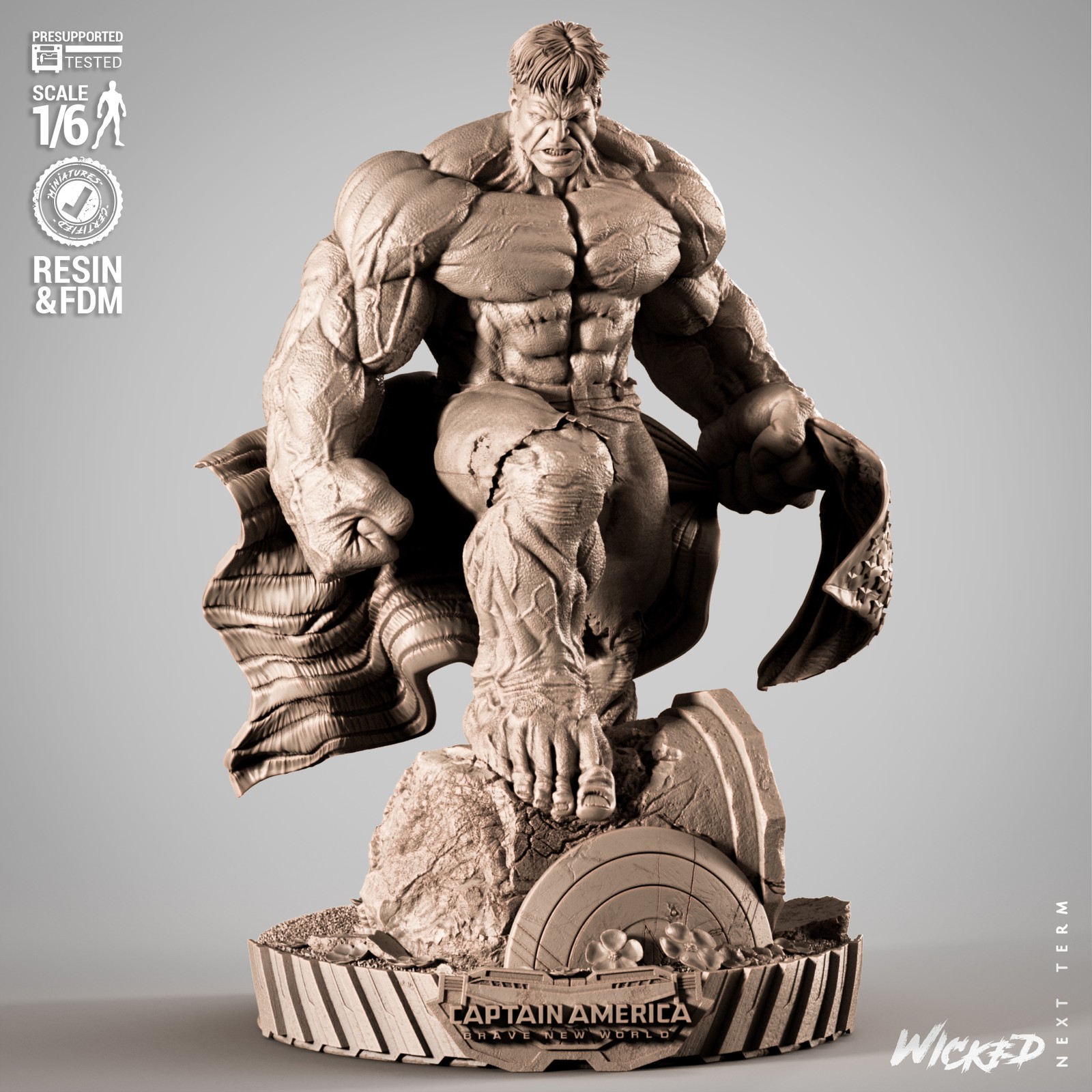 Marvel Red Hulk Sculpture