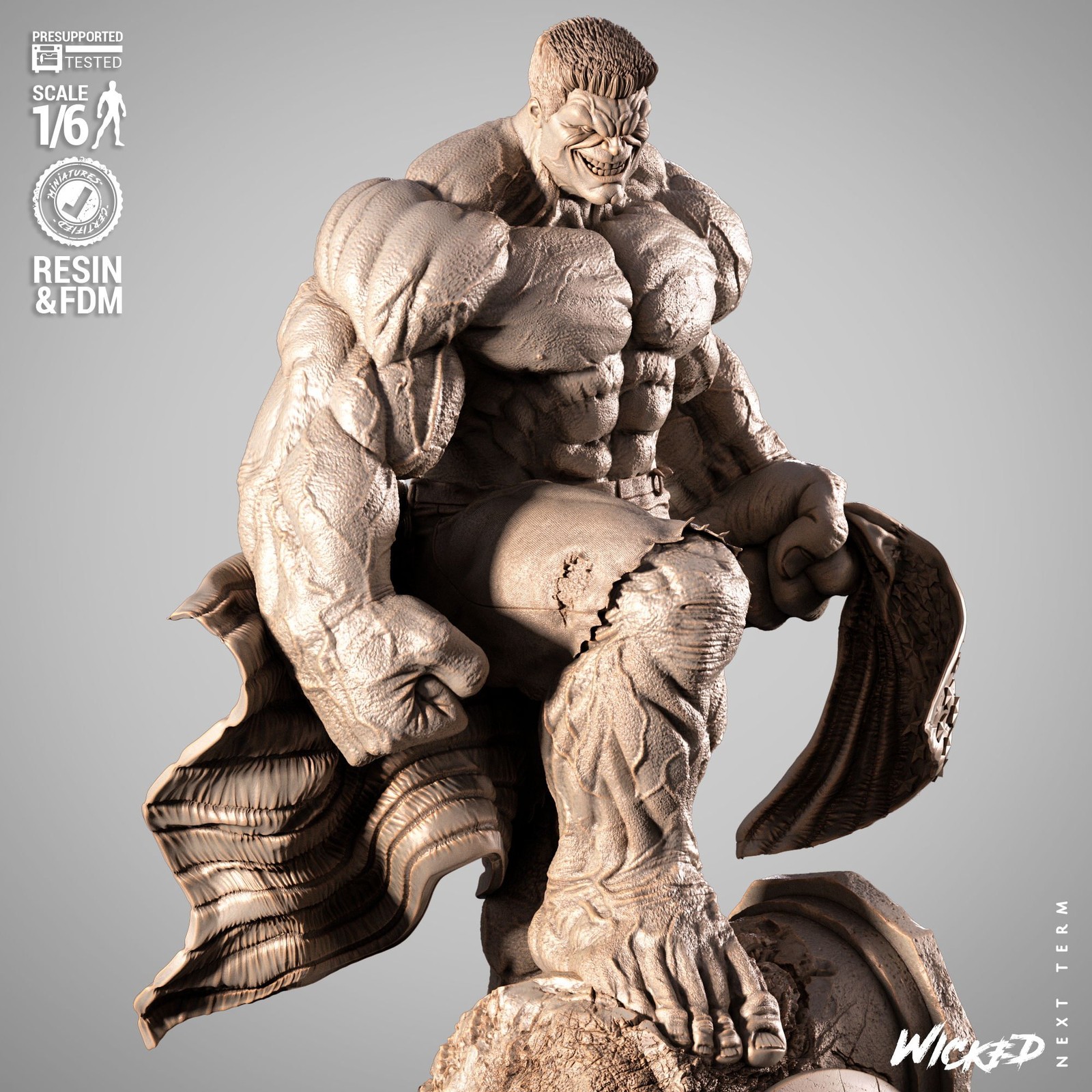 Marvel Red Hulk Sculpture - Image 2
