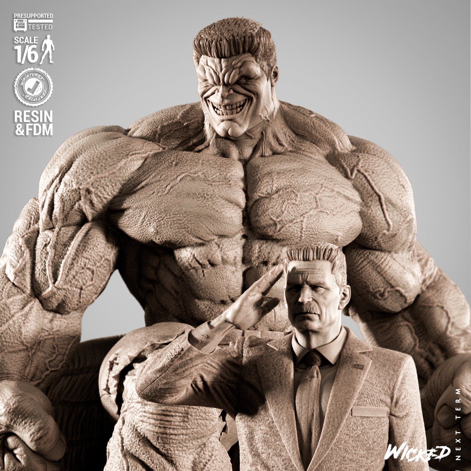 Marvel Red Hulk and Ross Diorama - Image 2
