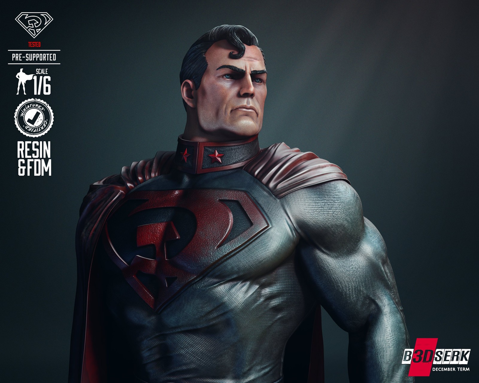 Red Son Superman Sculpture