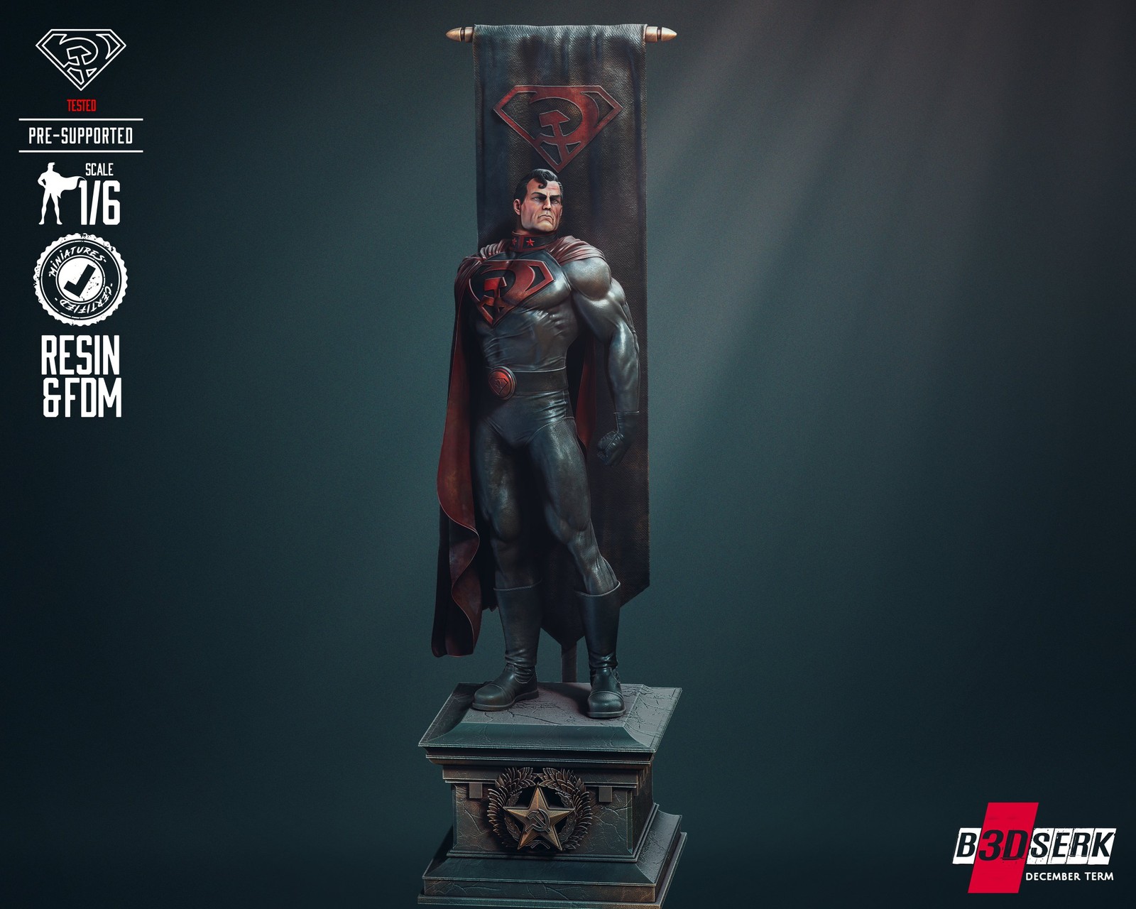 Red Son Superman Sculpture - Image 2