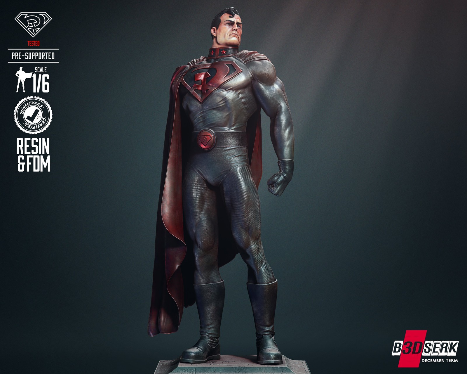 Red Son Superman Sculpture - Image 3