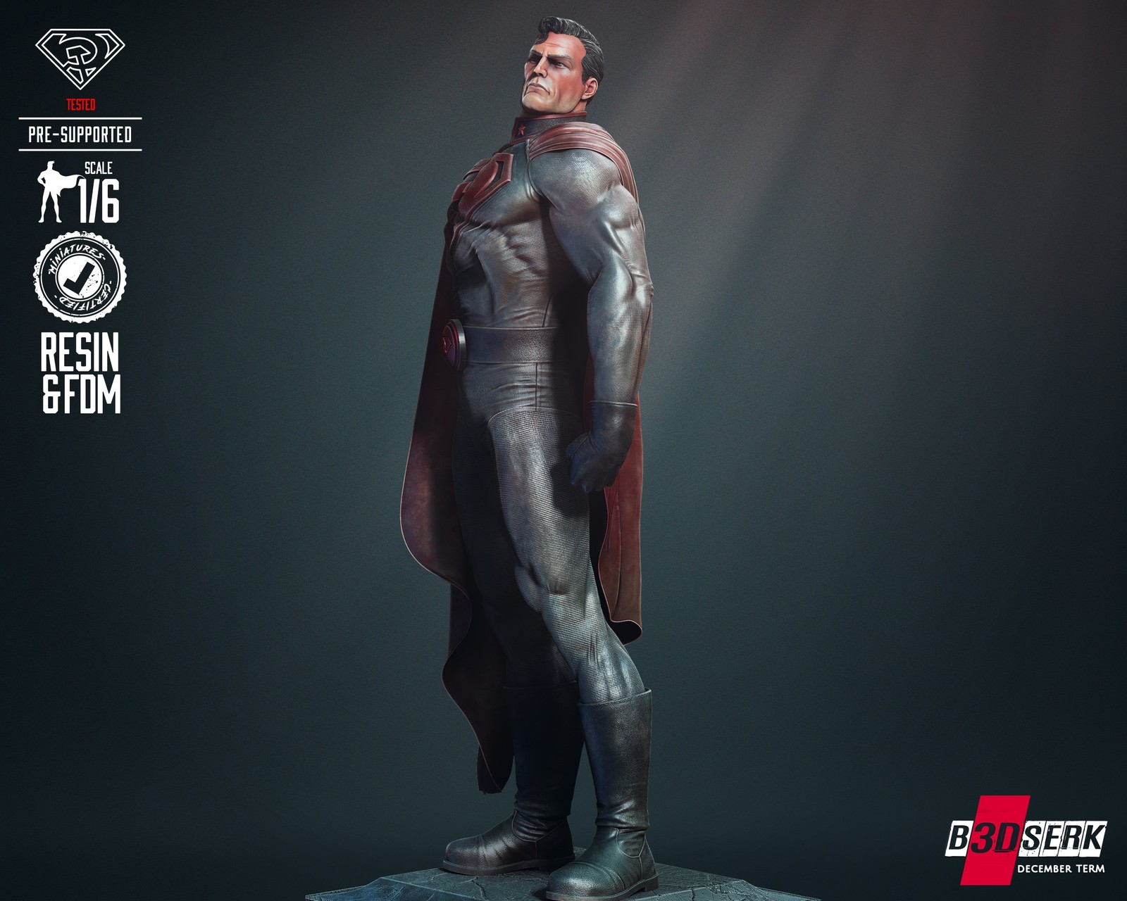 Red Son Superman Sculpture - Image 4