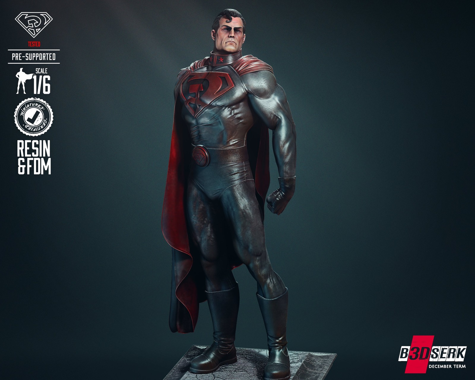 Red Son Superman Sculpture - Image 5