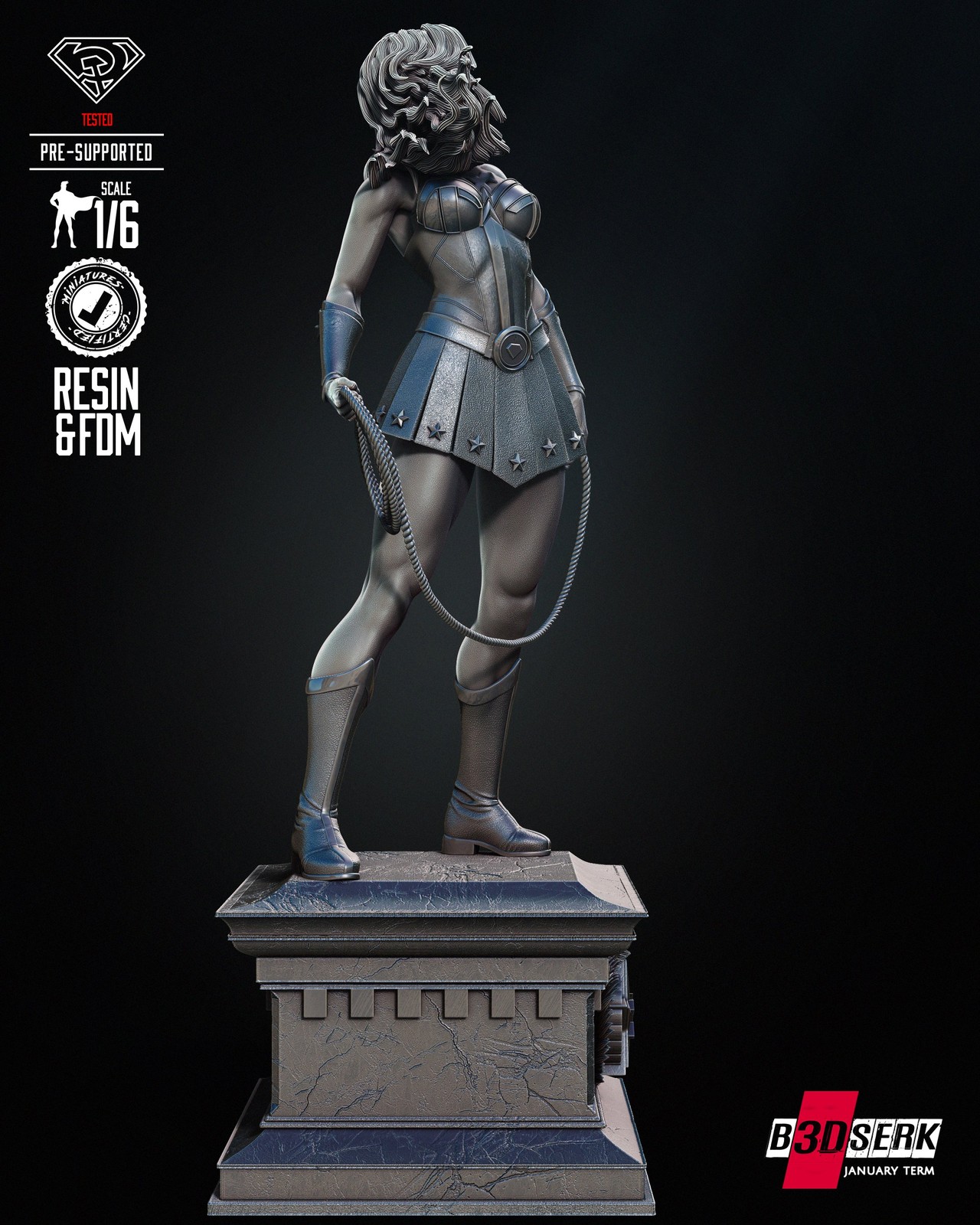 Red Son Wonder Woman Sculpture - Image 3