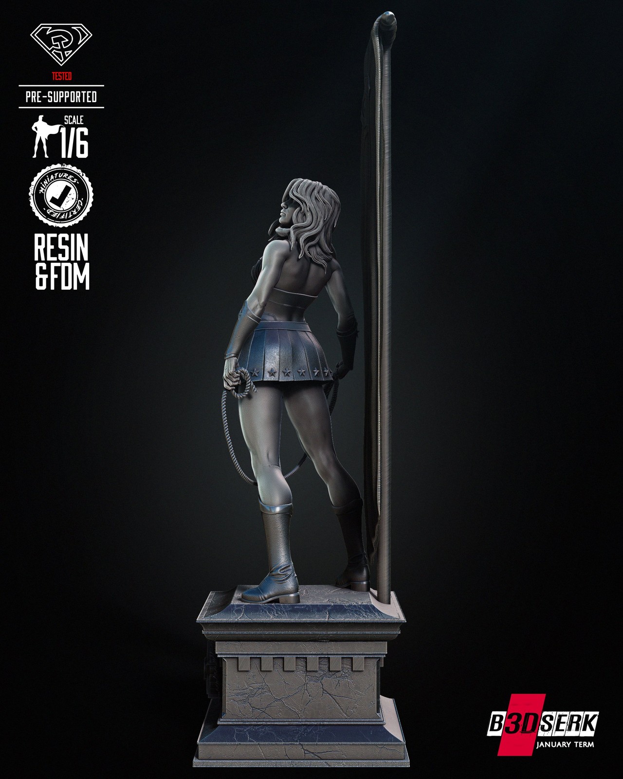 Red Son Wonder Woman Sculpture - Image 4