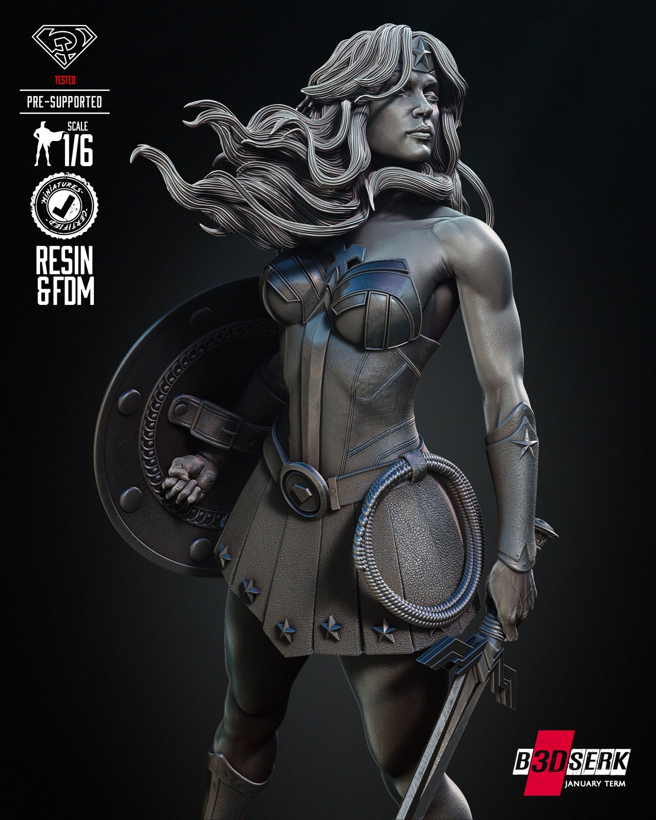 Red Son Wonder Woman Sculpture - Image 5