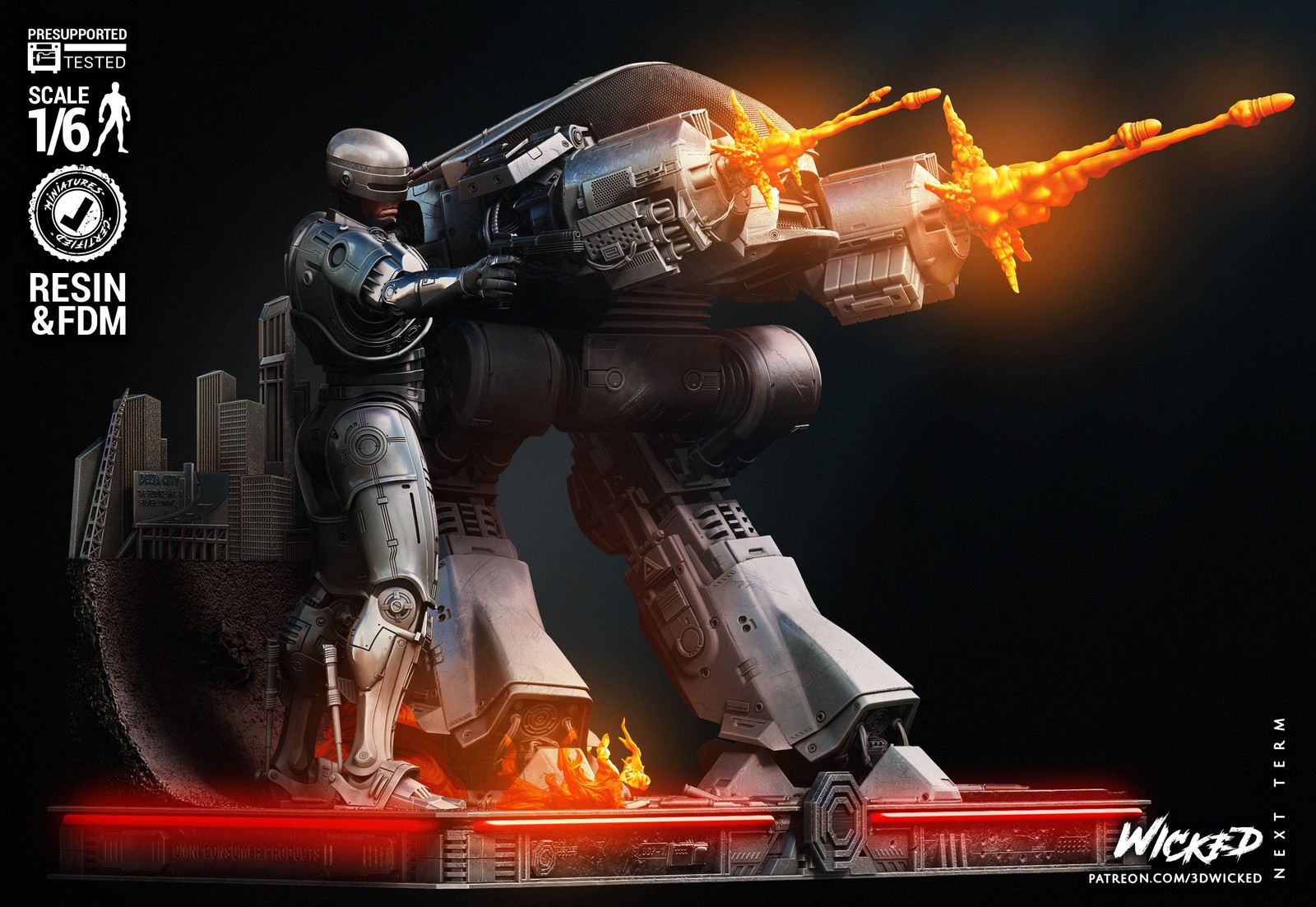 Robocop and ED 209 Diorama Sculpture - Image 2