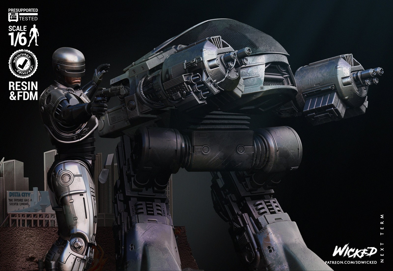 Robocop and ED 209 Diorama Sculpture - Image 5