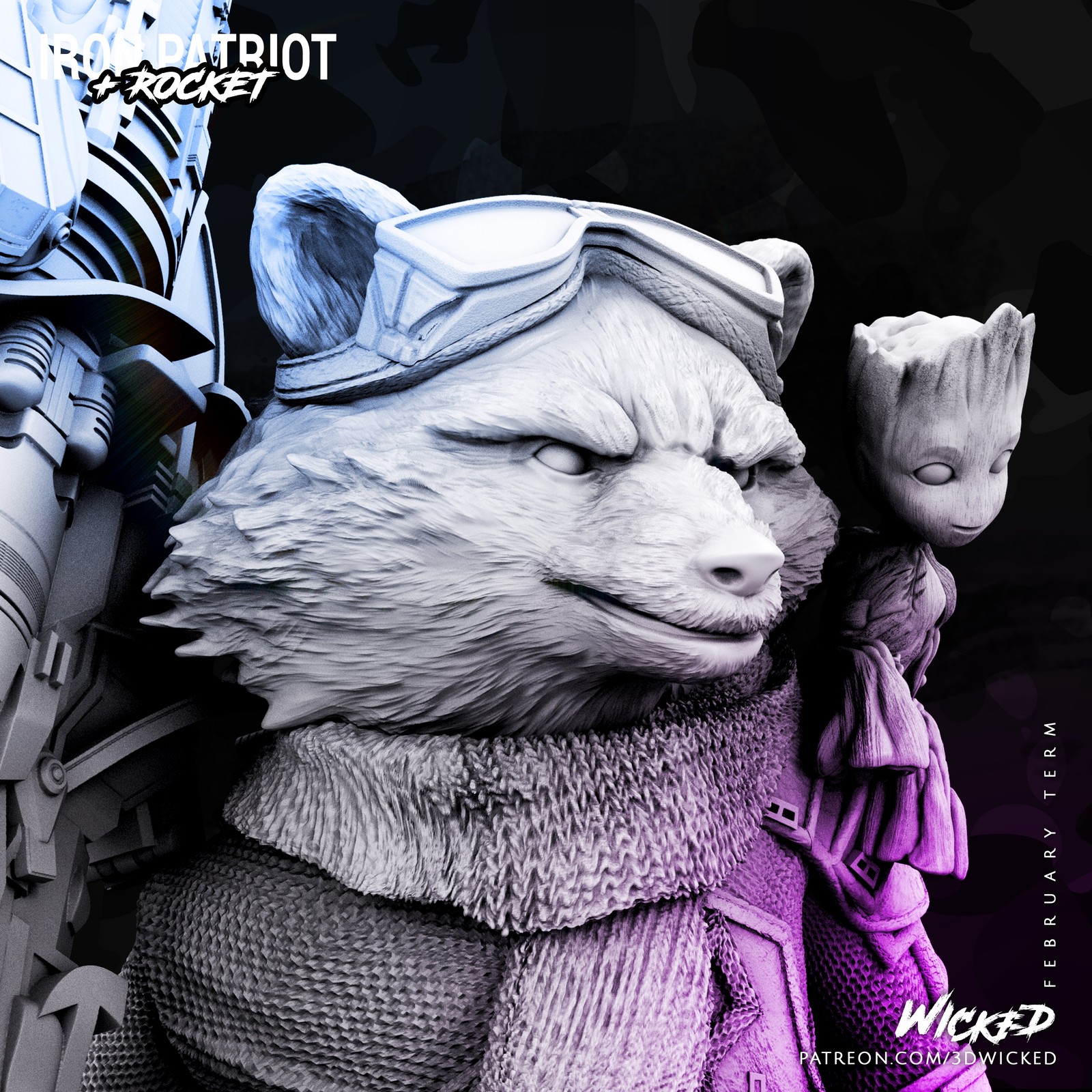 Marvel Avengers Endgame Rocket Racoon Bust - Image 4
