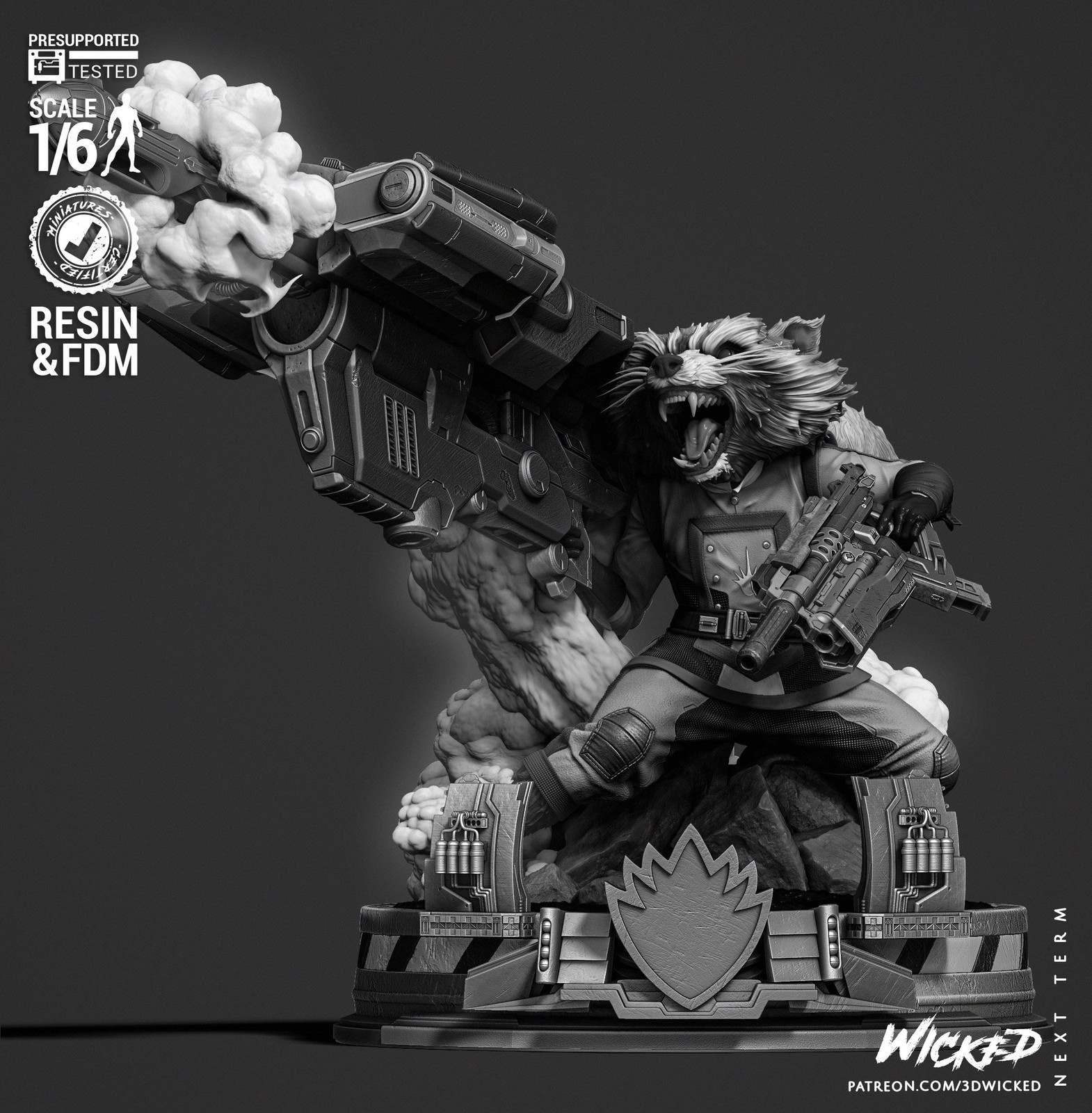 Marvel Rocket Comic Version Sculpture