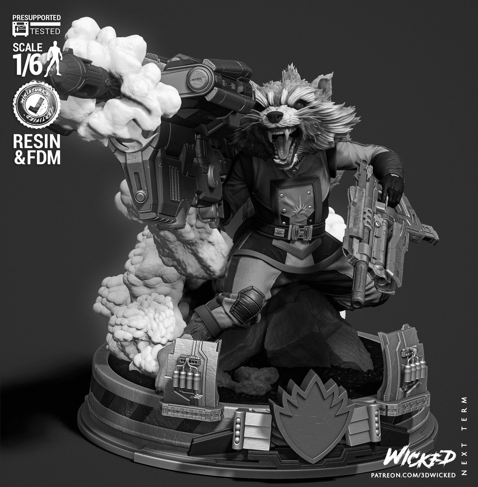 Marvel Rocket Comic Version Sculpture - Image 2