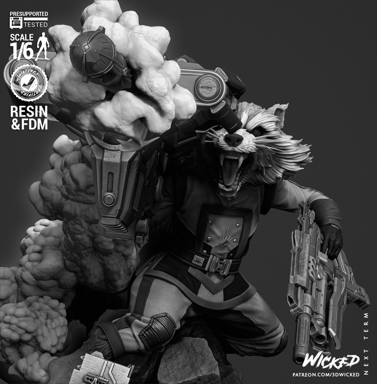 Marvel Rocket Comic Version Sculpture - Image 3