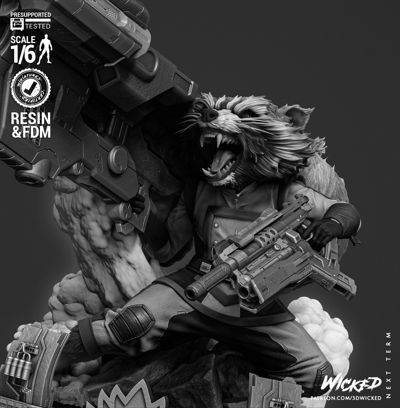 Marvel Rocket Comic Version Sculpture - Image 4