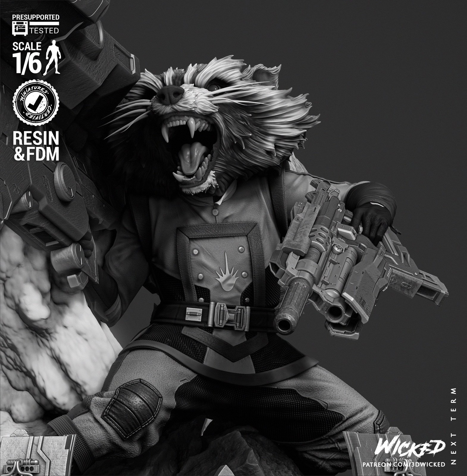 Marvel Rocket Comic Version Sculpture - Image 5