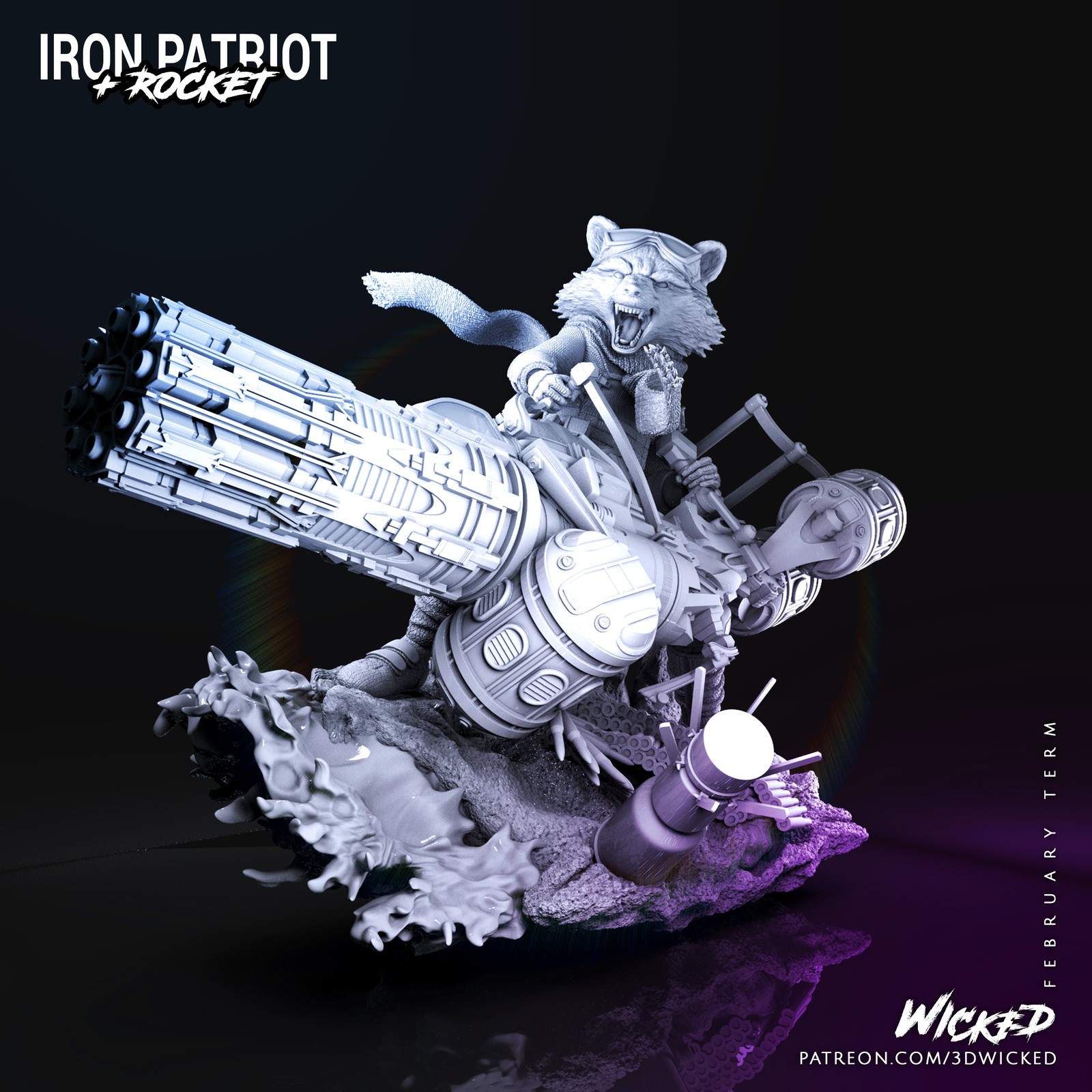 Marvel Avengers Endgame Rocket Racoon Sculpture