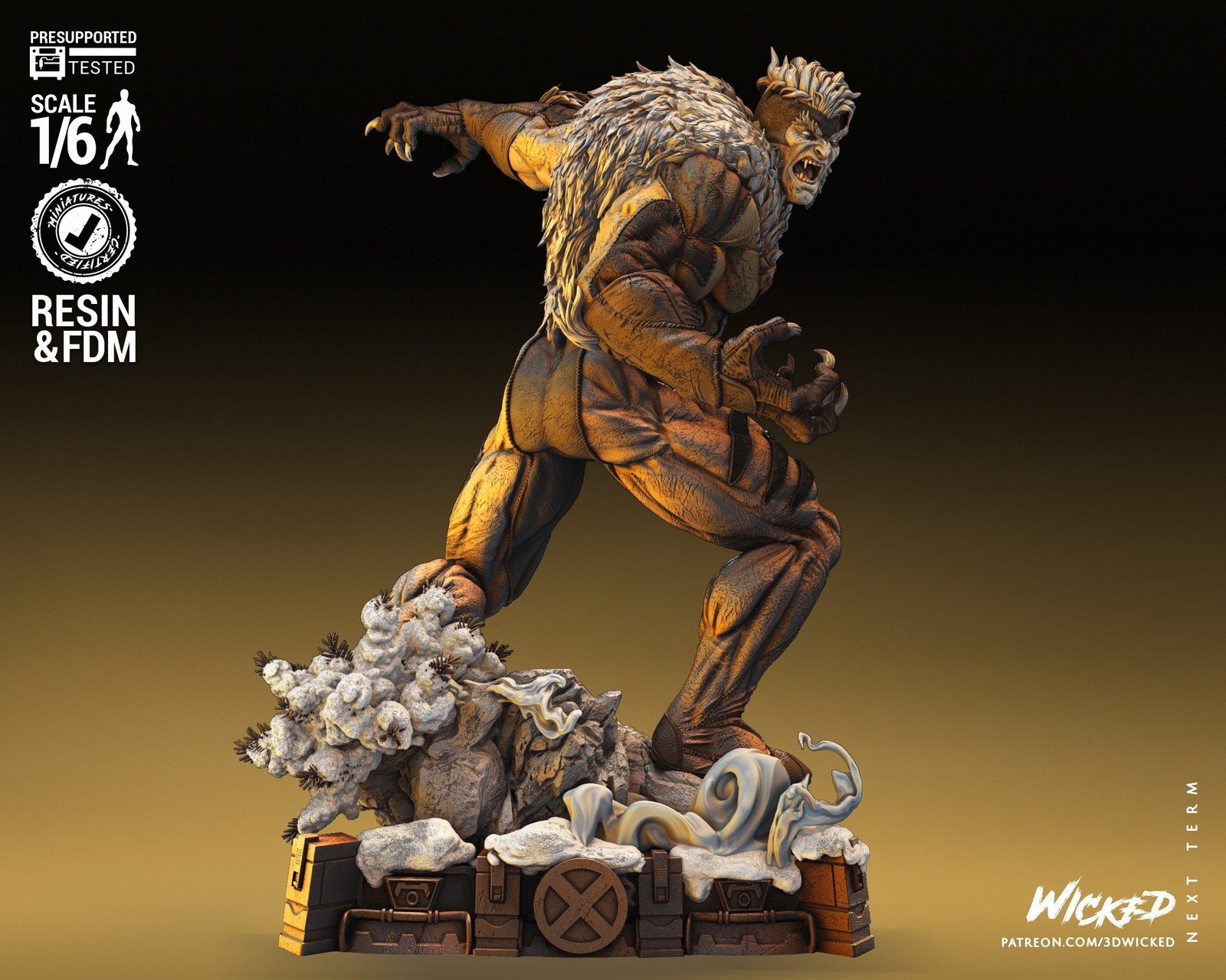 Marvel Sabretooth Sculpture - Image 2