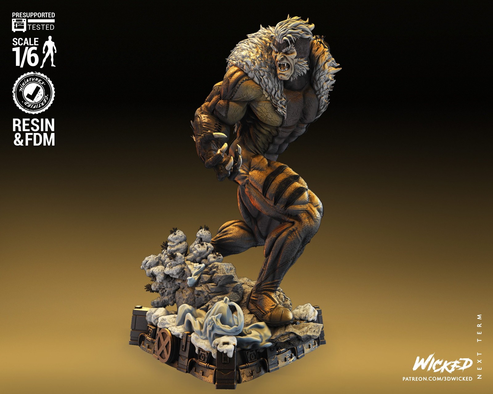 Marvel Sabretooth Sculpture - Image 3