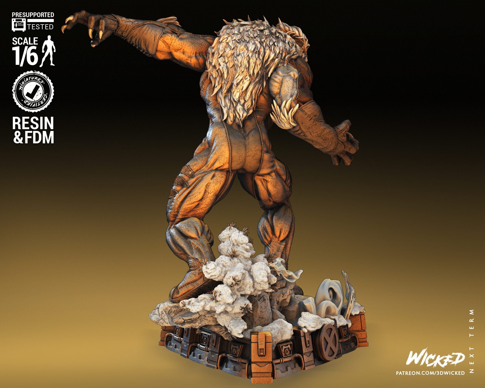 Marvel Sabretooth Sculpture - Image 4