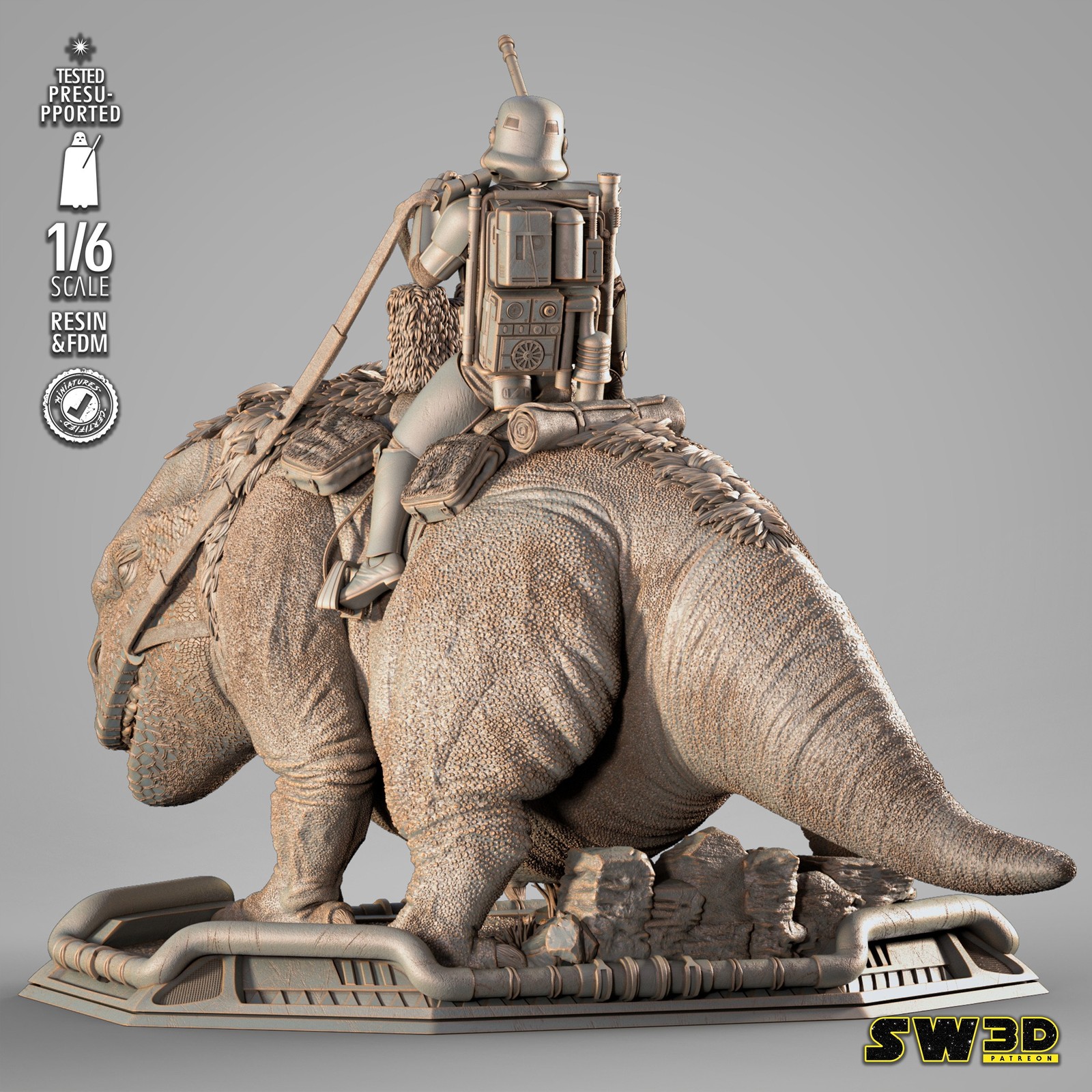 Sand Trooper in Dewback Sculpture - Image 2